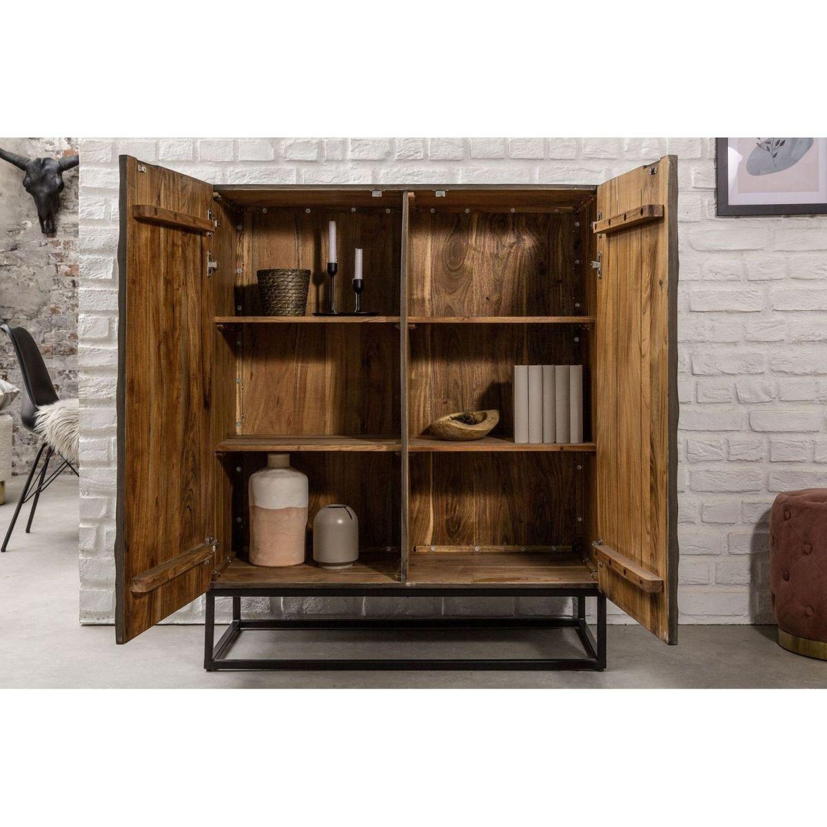 Highboard Vintage Baraya 100x120 Akazie grau