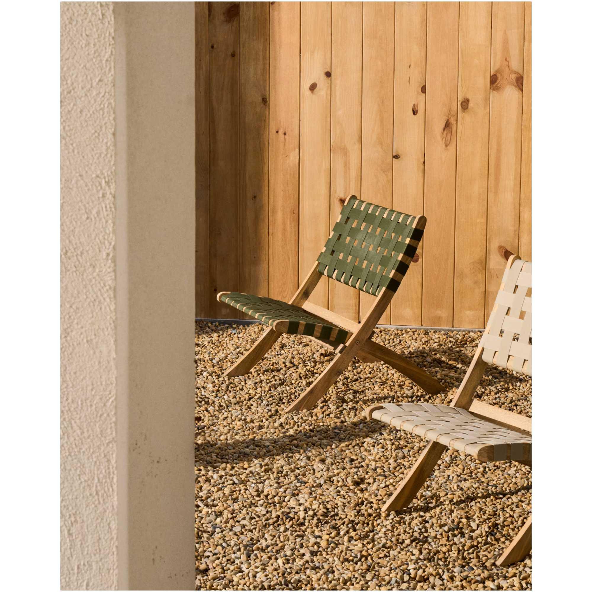 Gartensessel Klappstuhl Klappsessel Chabeli Akazienholz FSC Seil creme