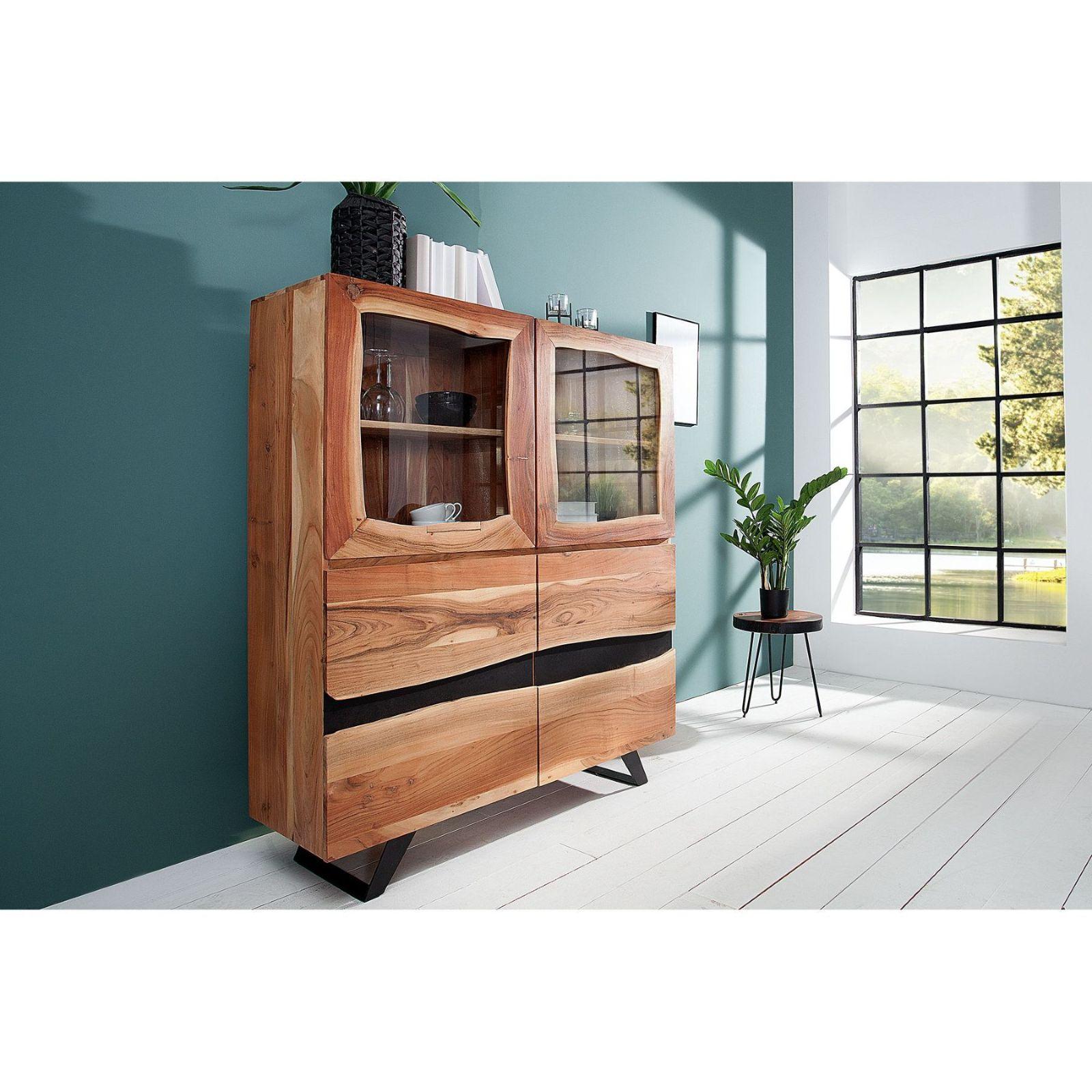 Highboard Nature Line Baumkante Akazie 118x140