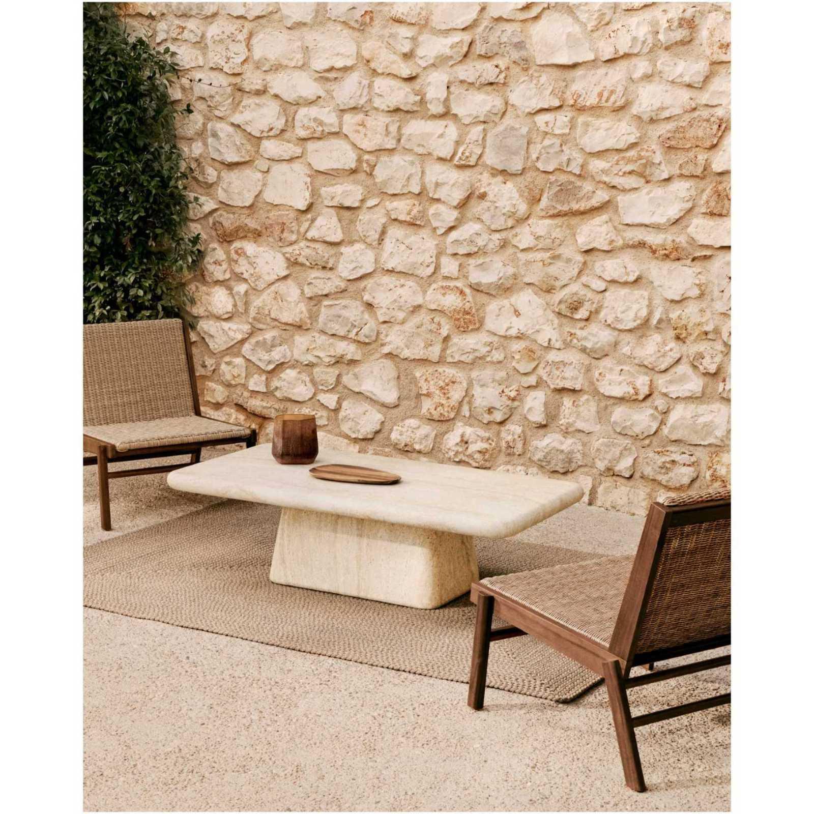 Gartenteppich rechteckig Despas aus synthetischen Fasern beige 160x230