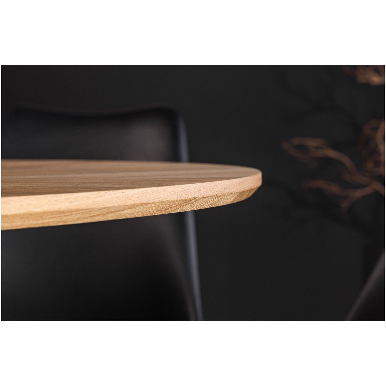 Esstisch Barcelona Studio Eichenholzfurnier natur Säulenfuss Metall schwarz 120x120