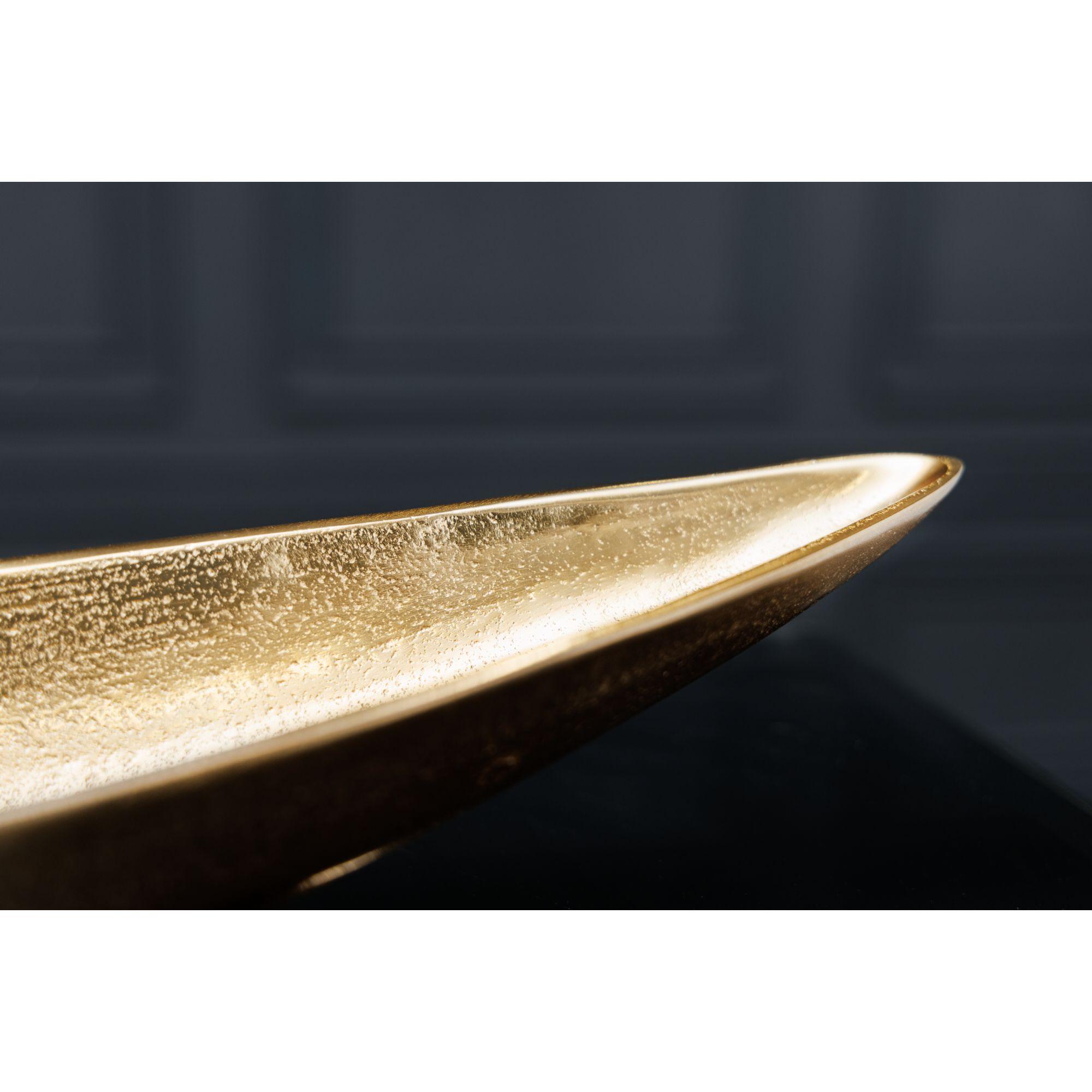 Deko Schale 82cm Aluminium Long gold