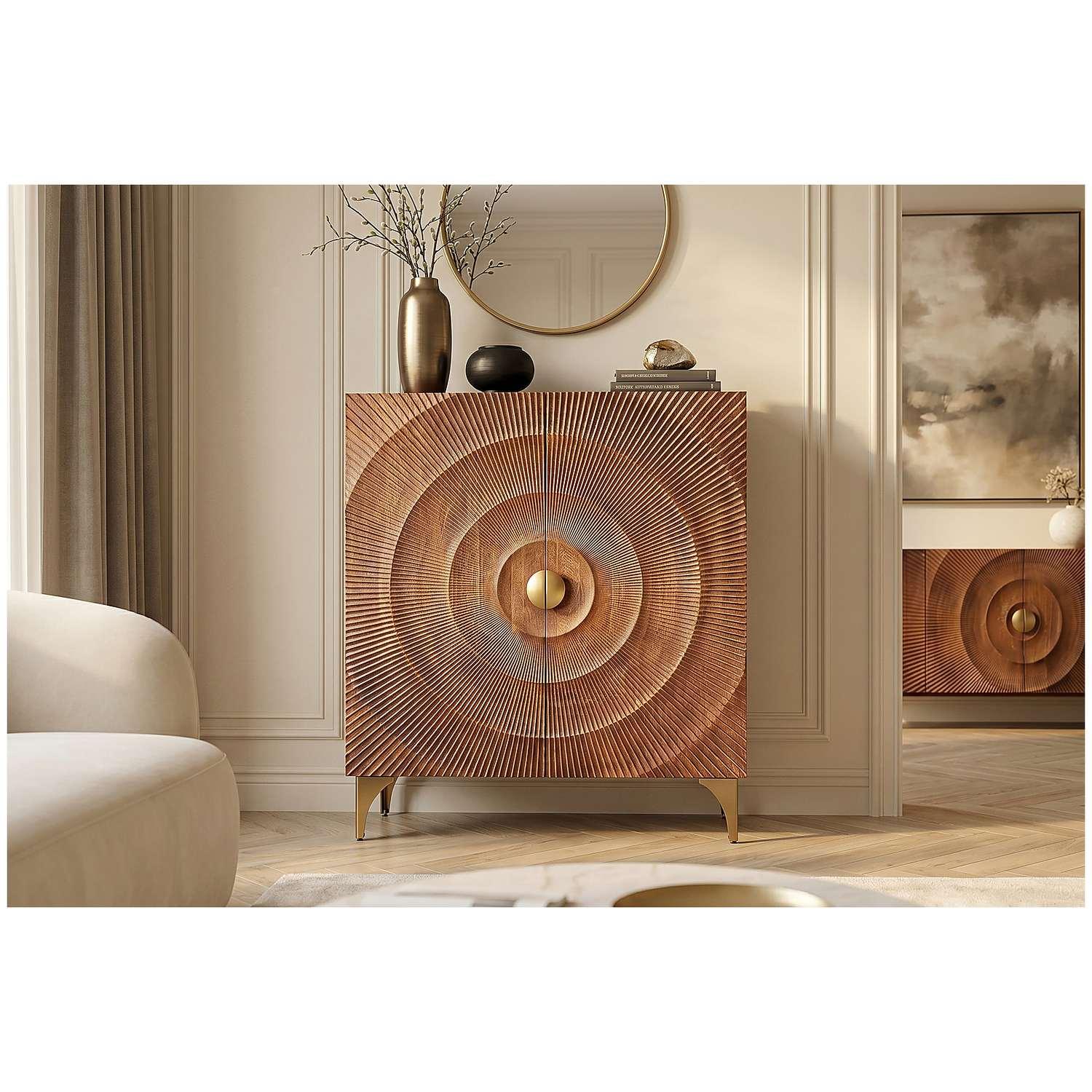 Hochkommode Himalaya Mangoholz braun 100x120