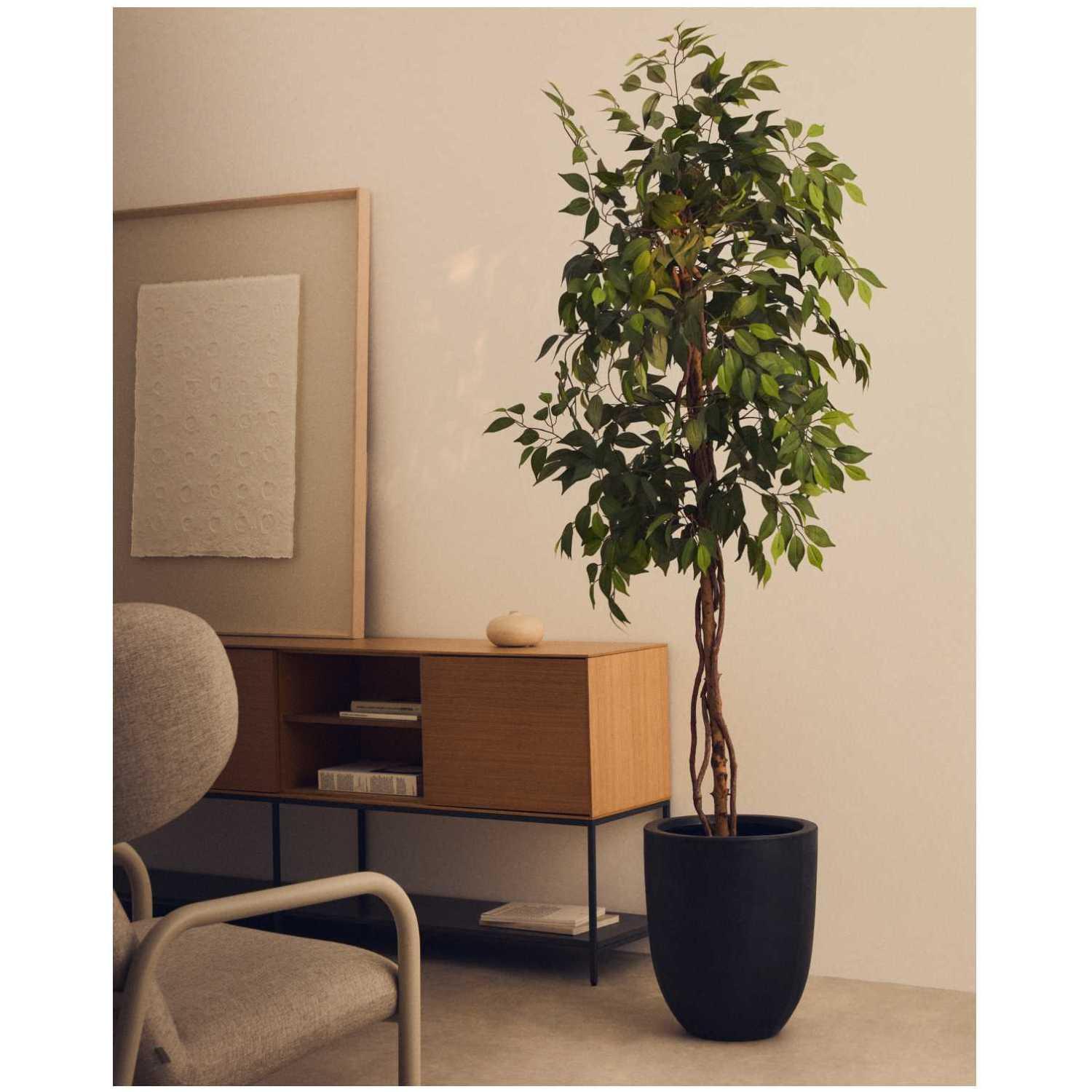 Kunstbaum Ficus mit schwarzem Topf 180