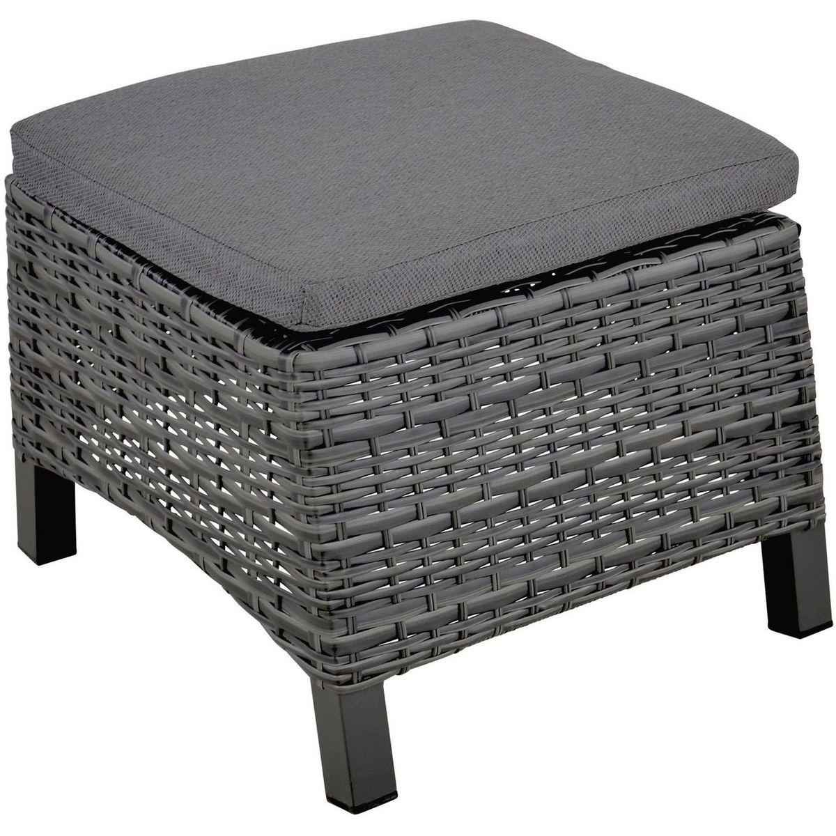 Poly Rattan Gartenstuhl Hocker Parma anthrazit
