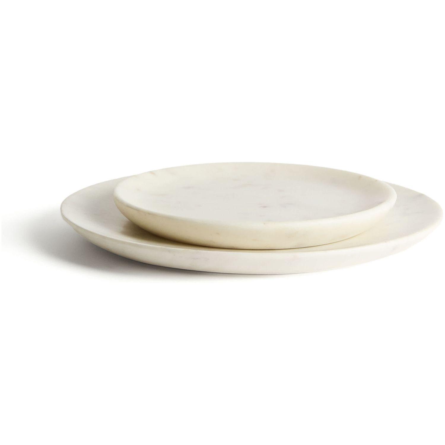 Dessertteller Erefi aus weissem Marmor