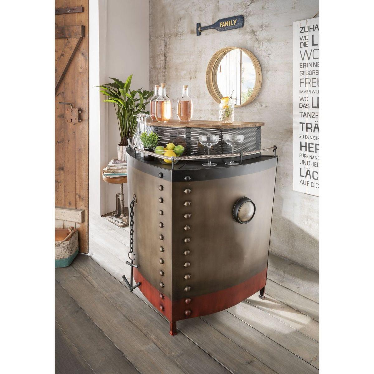 Bartheke Schiff Metall Vintage Unikat