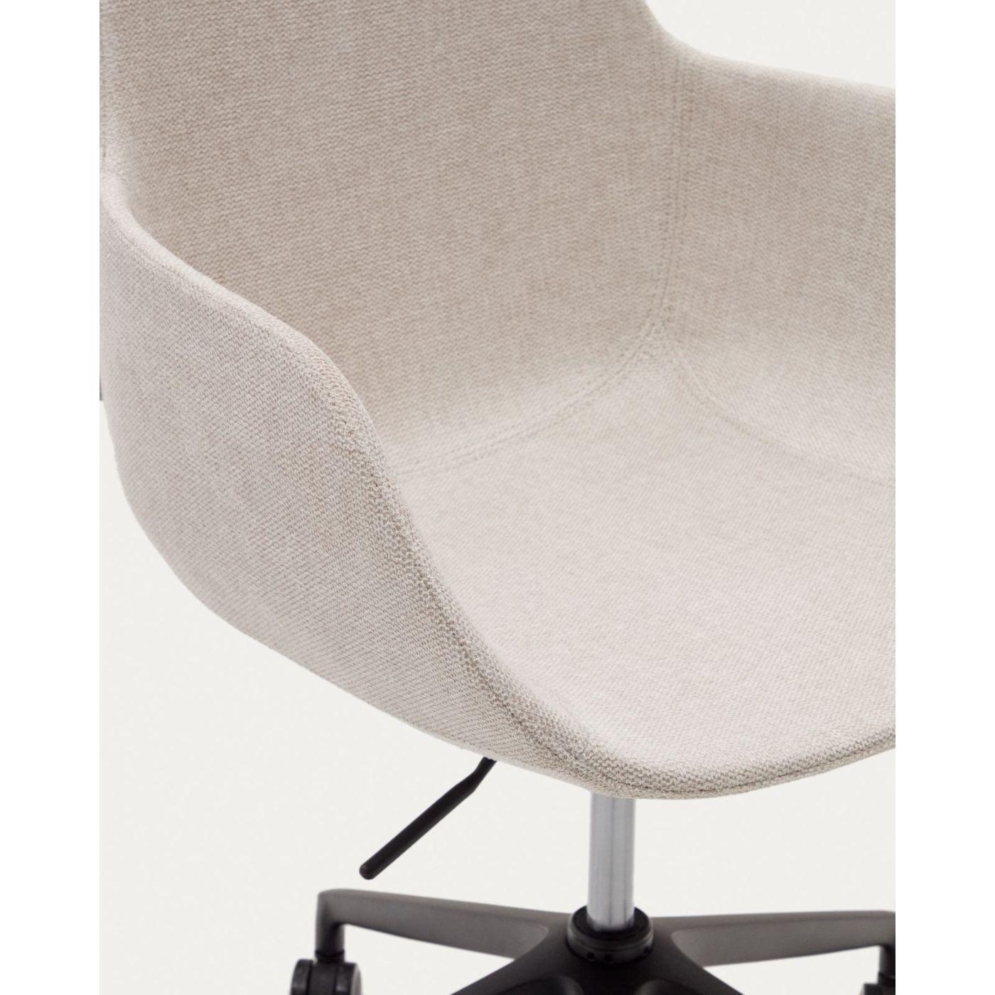 Bürodrehstuhl Tissiana Stoff beige Aluminium schwarz matt