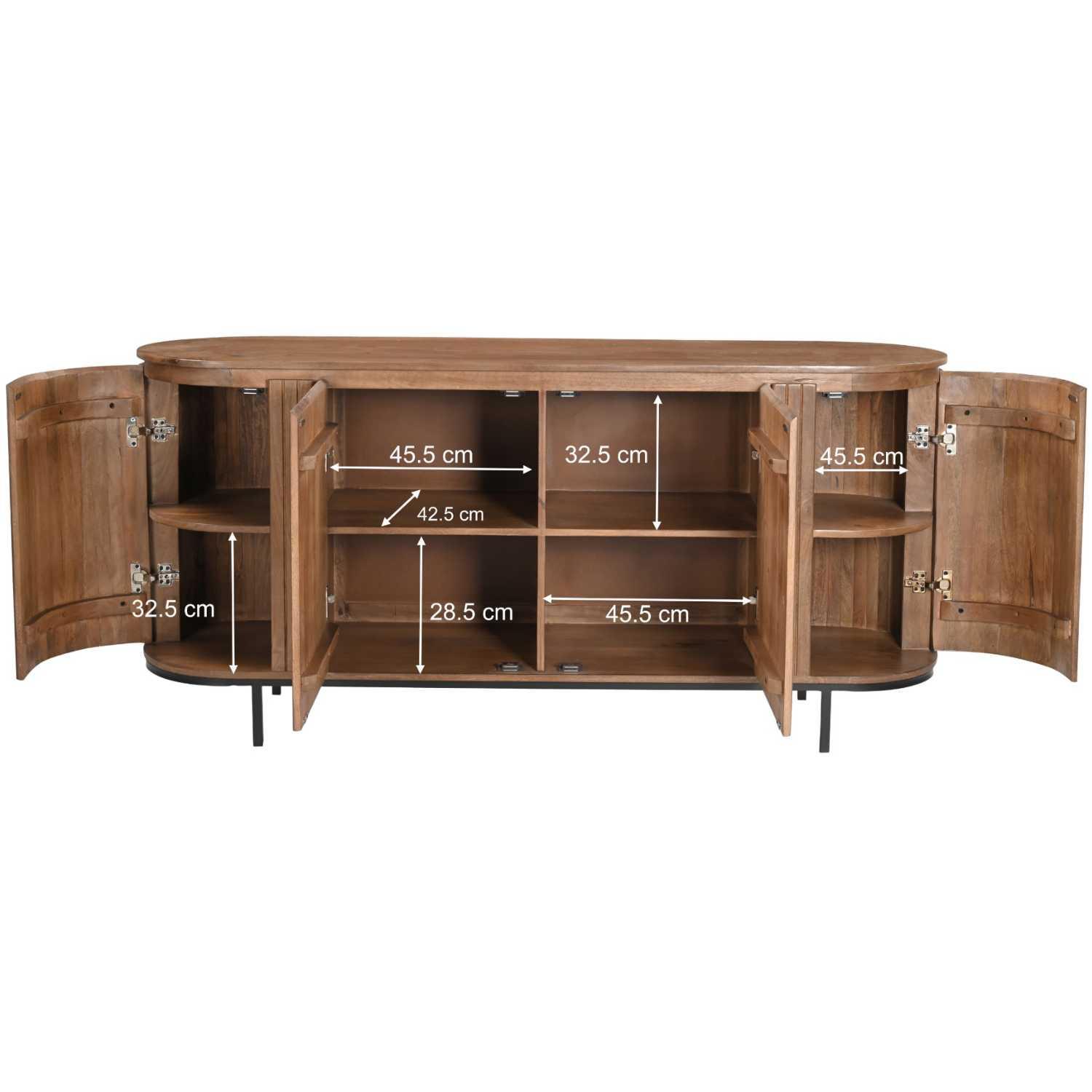 Sideboard abgerundet Aloy Mangoholz natur 170