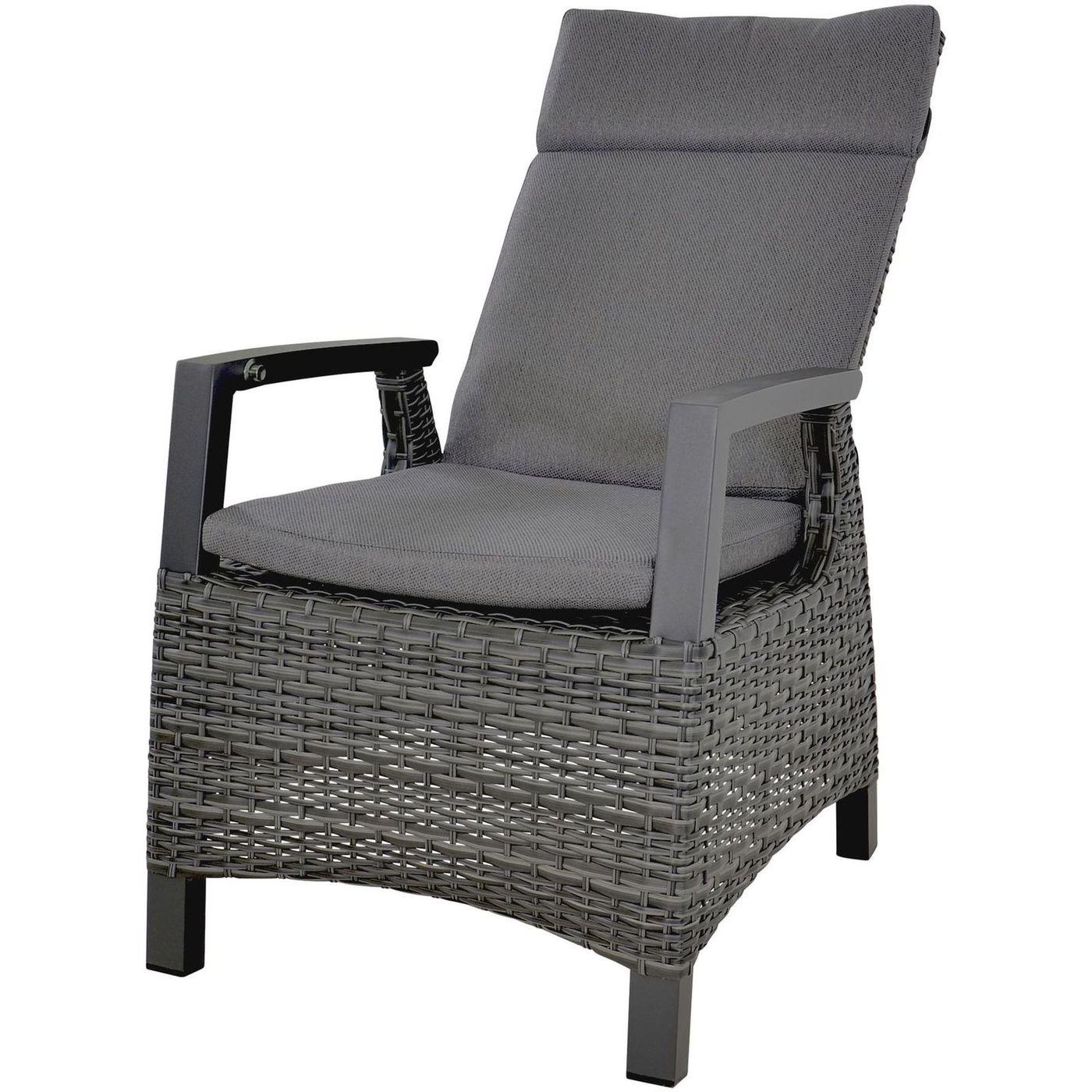 Poly Rattan Gartenstuhl Parma anthrazit (verstellbar)