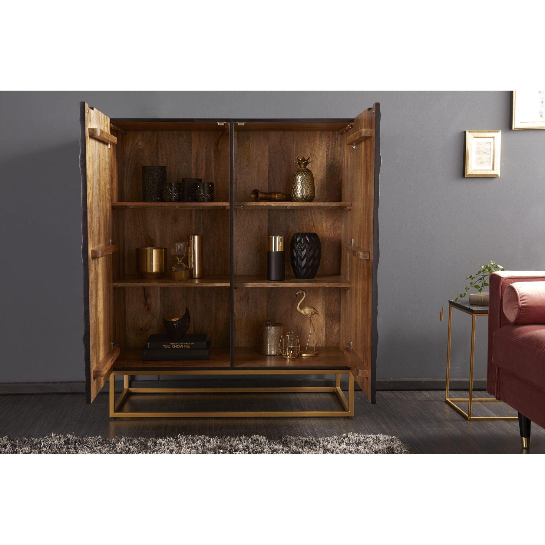 Highboard Vintage Baraya 120cm Mango schwarz