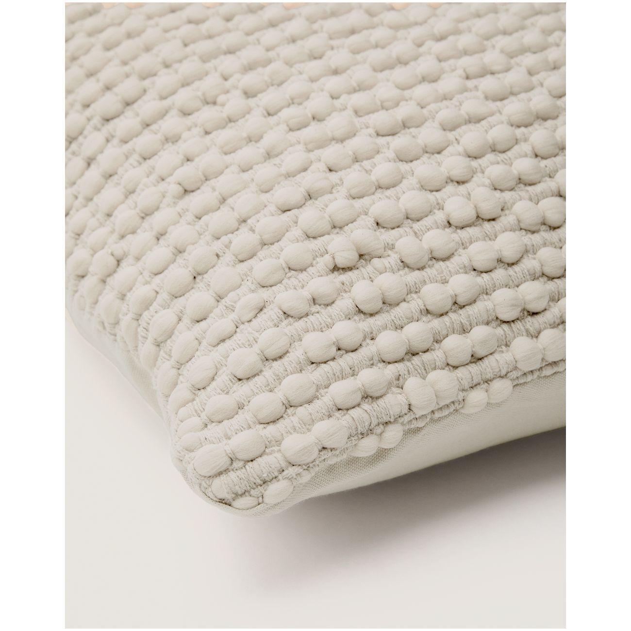 Kissenhülle Mascarell aus weisser Baumwolle und Polyester 50x50