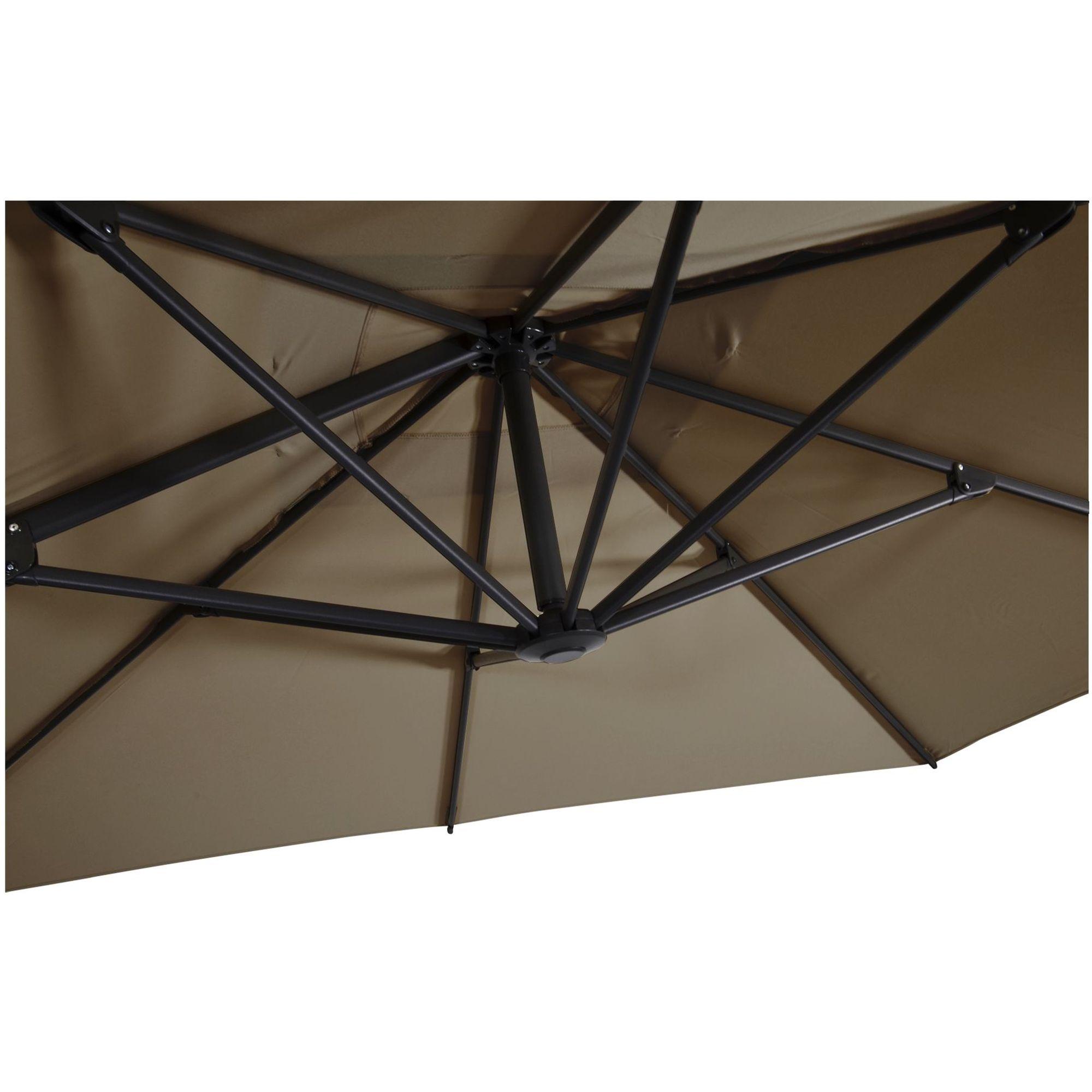 Freiarmschirm Ampelschirm quadratisch Libra taupe 2.5x2.5