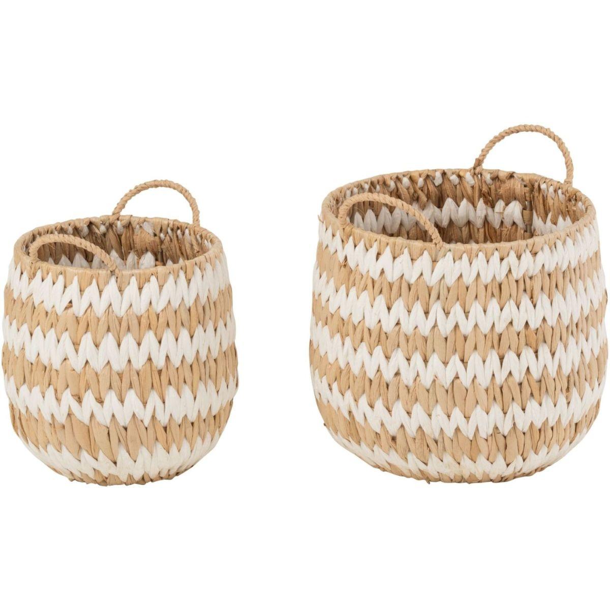 Aufbewahrungskorb Lynn natur weiss (2er-Set)