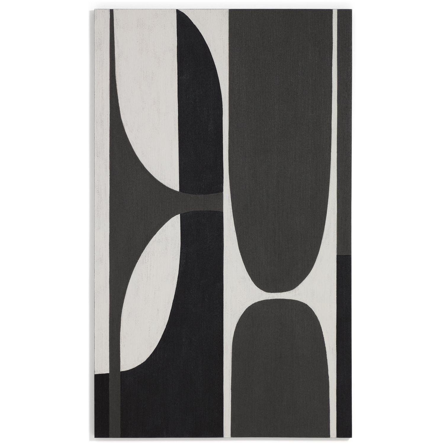 Abstraktes Bild Onure in Schwarz und Weiss 120x200