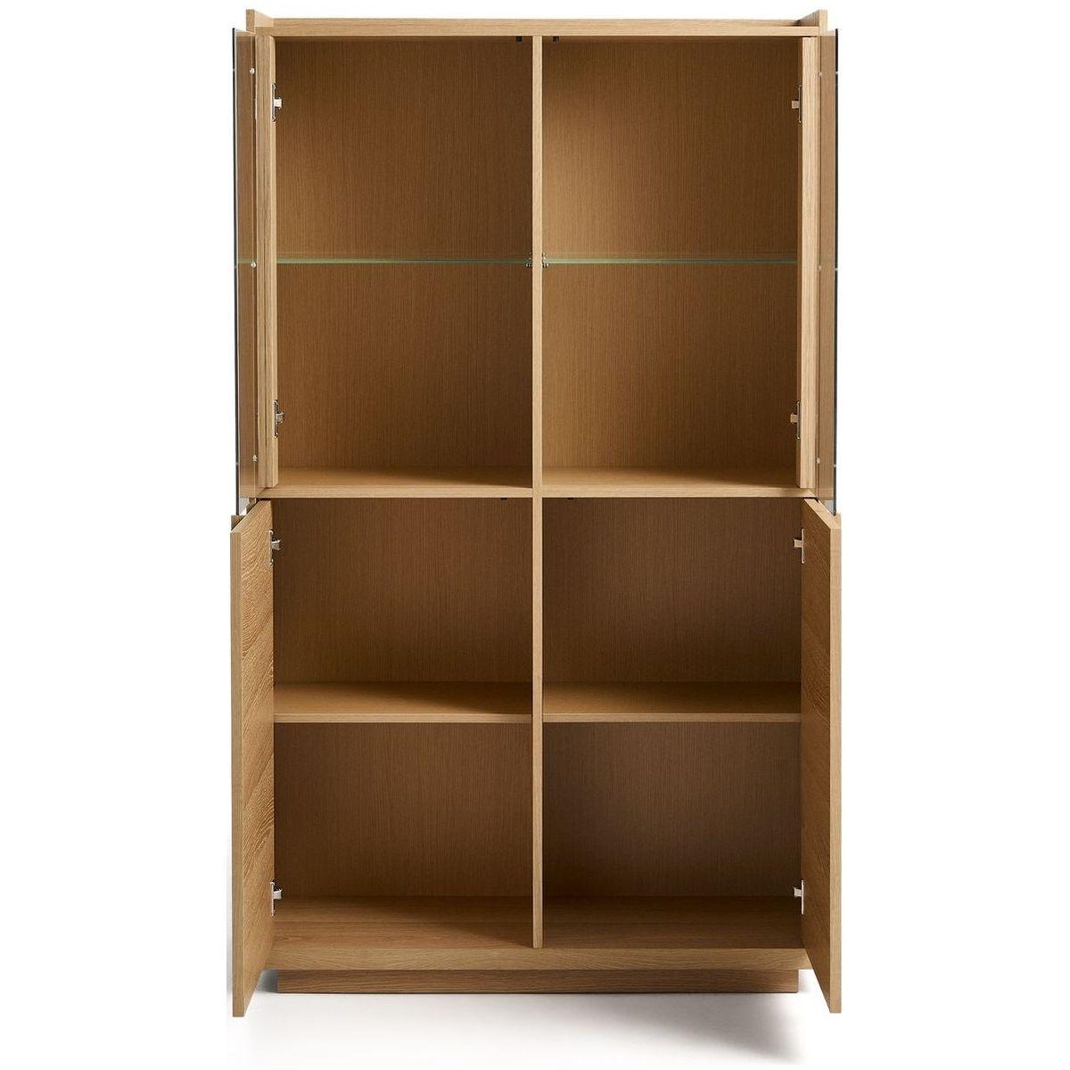 Vitrine Onix aus massivem Eichenholz und Eichenfurnier mit Naturton-Finish 100x170 FSC Mix Credit