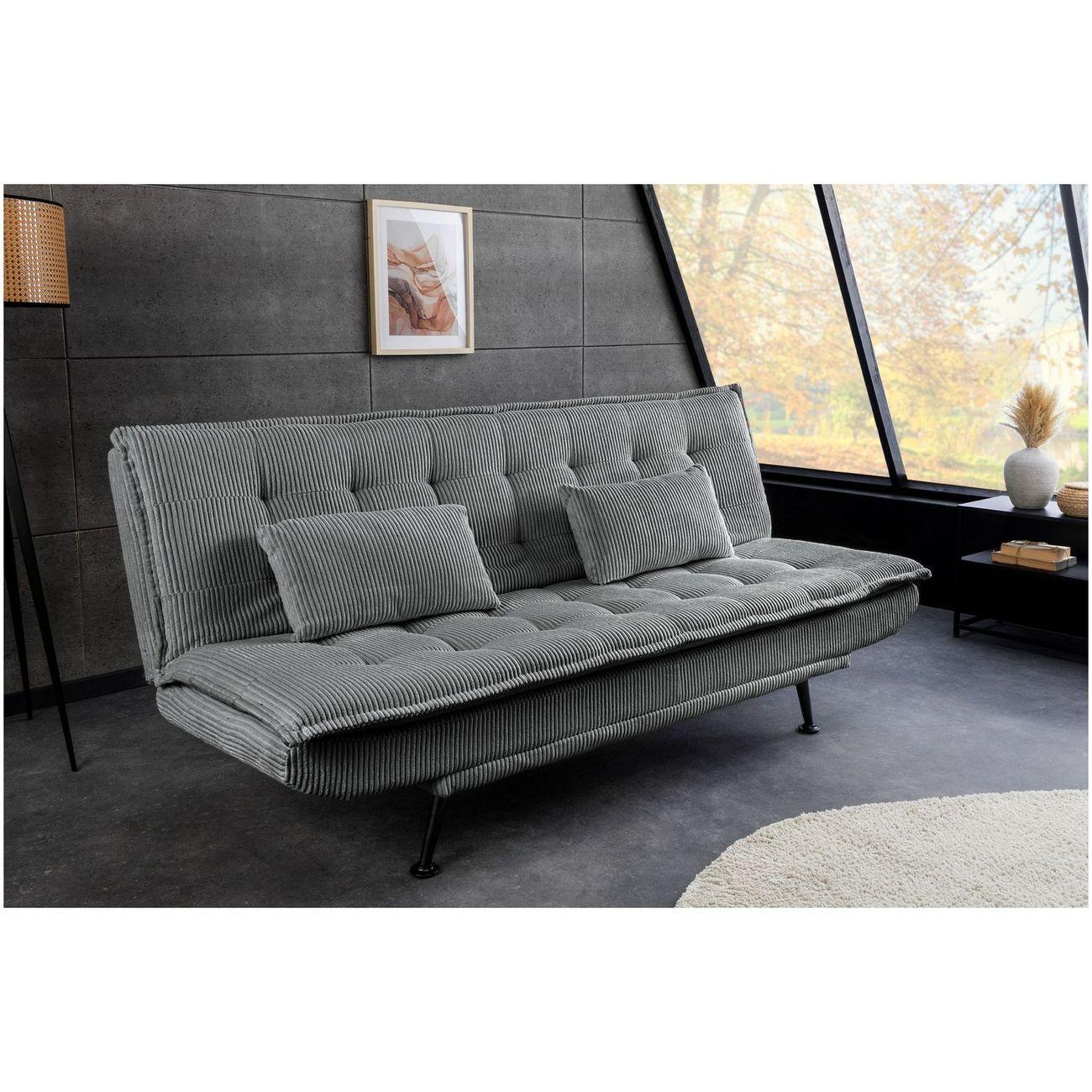Bettsofa Montreux Cord Stoff grau 190