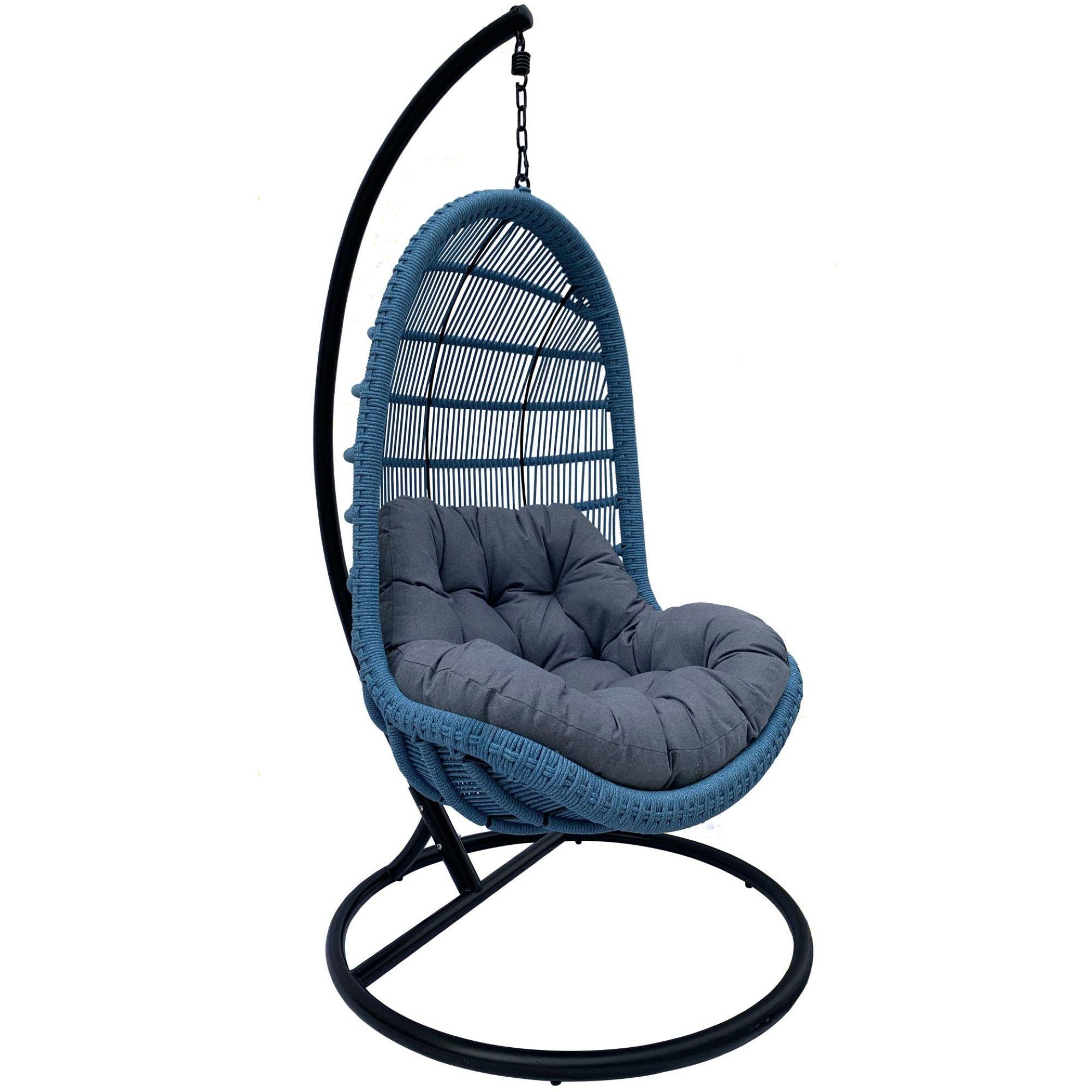 Garten Hängeschaukel Navy Seilgeflecht türkis