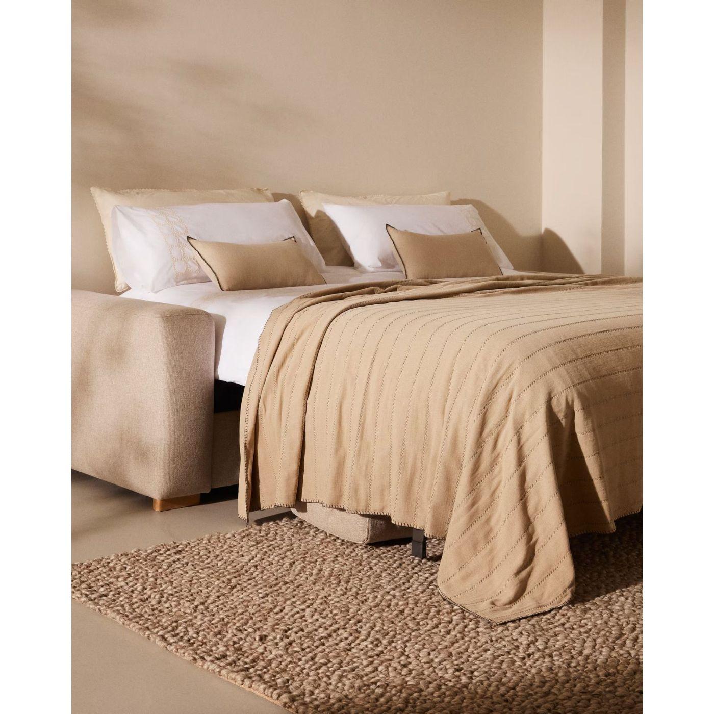 Bettsofa Anley Stoff Beige - Breite: 204cm