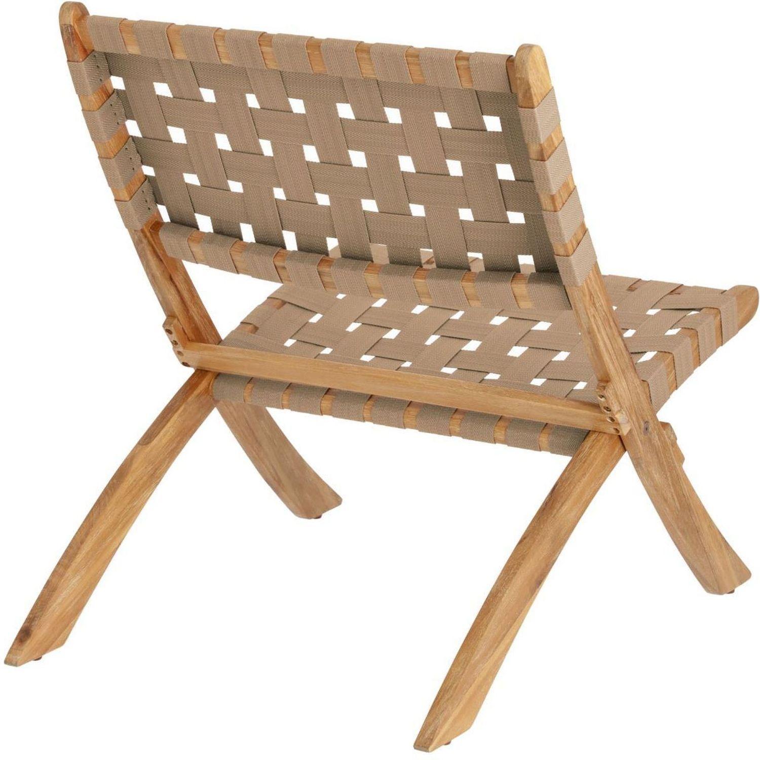 Gartensessel Klappstuhl Klappsessel Chabeli Akazienholz FSC Seil beige