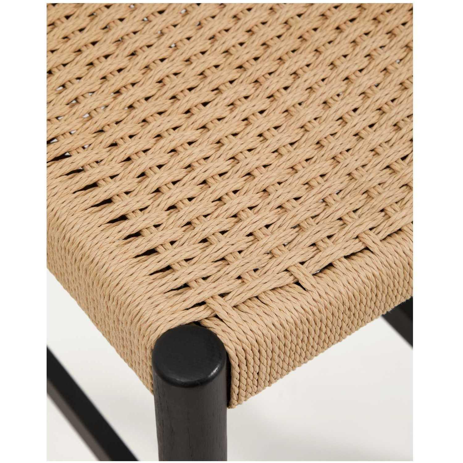 Barhocker Analy Eichenholz massiv schwarz Sitzhöhe 65 100% FSC