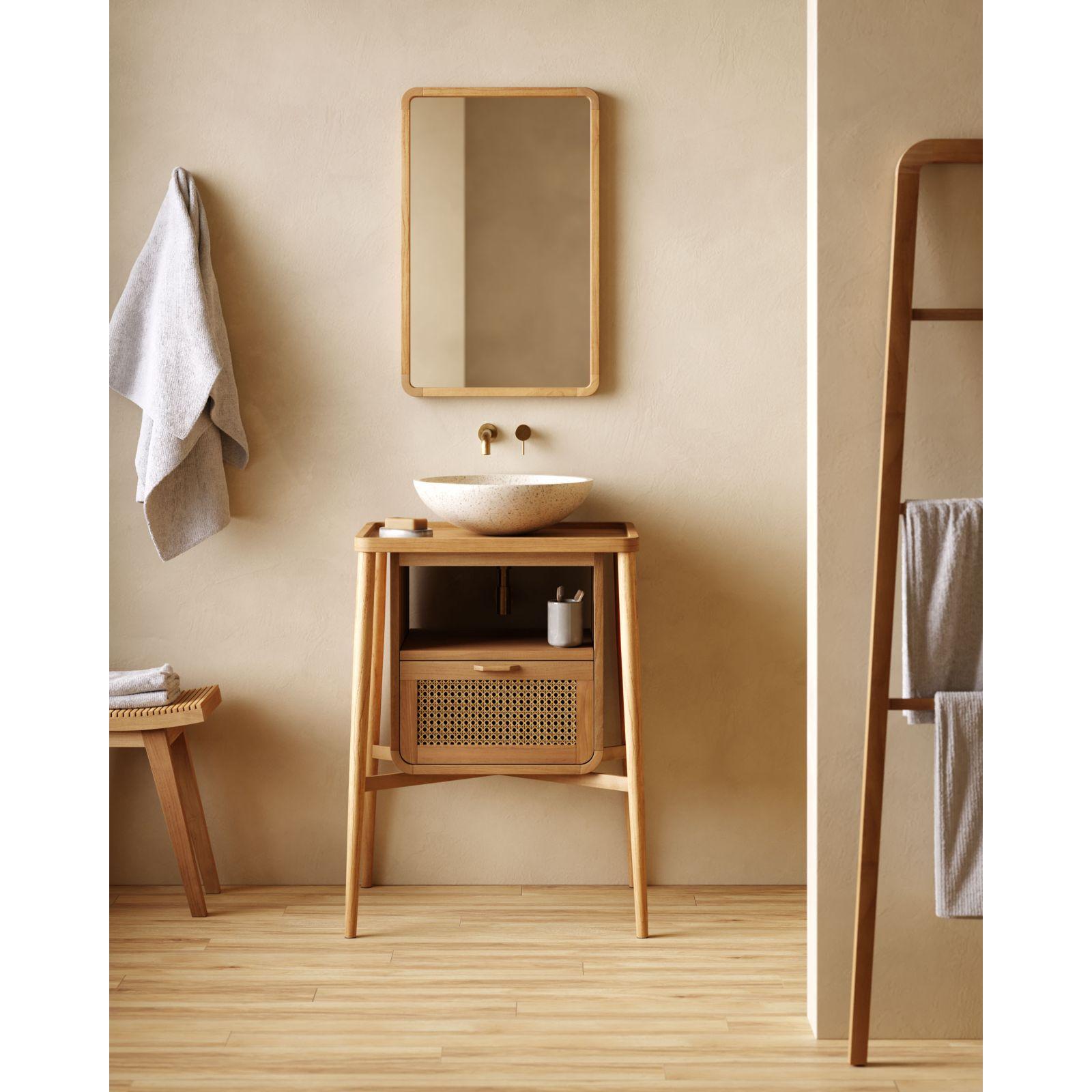 Aufsatzwaschbecken Delina Terrazo weiss 40x40