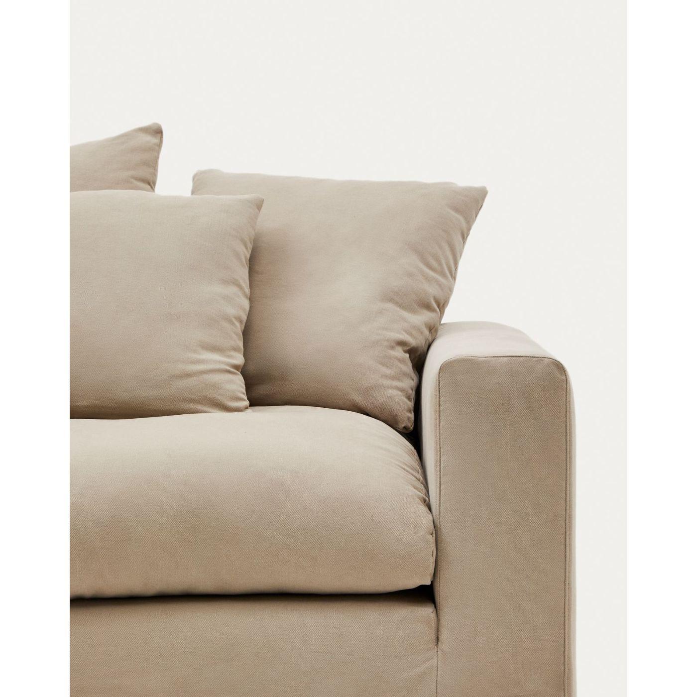 Bezug für Nora Loveseat Sessel aus Leinen und Baumwolle beige