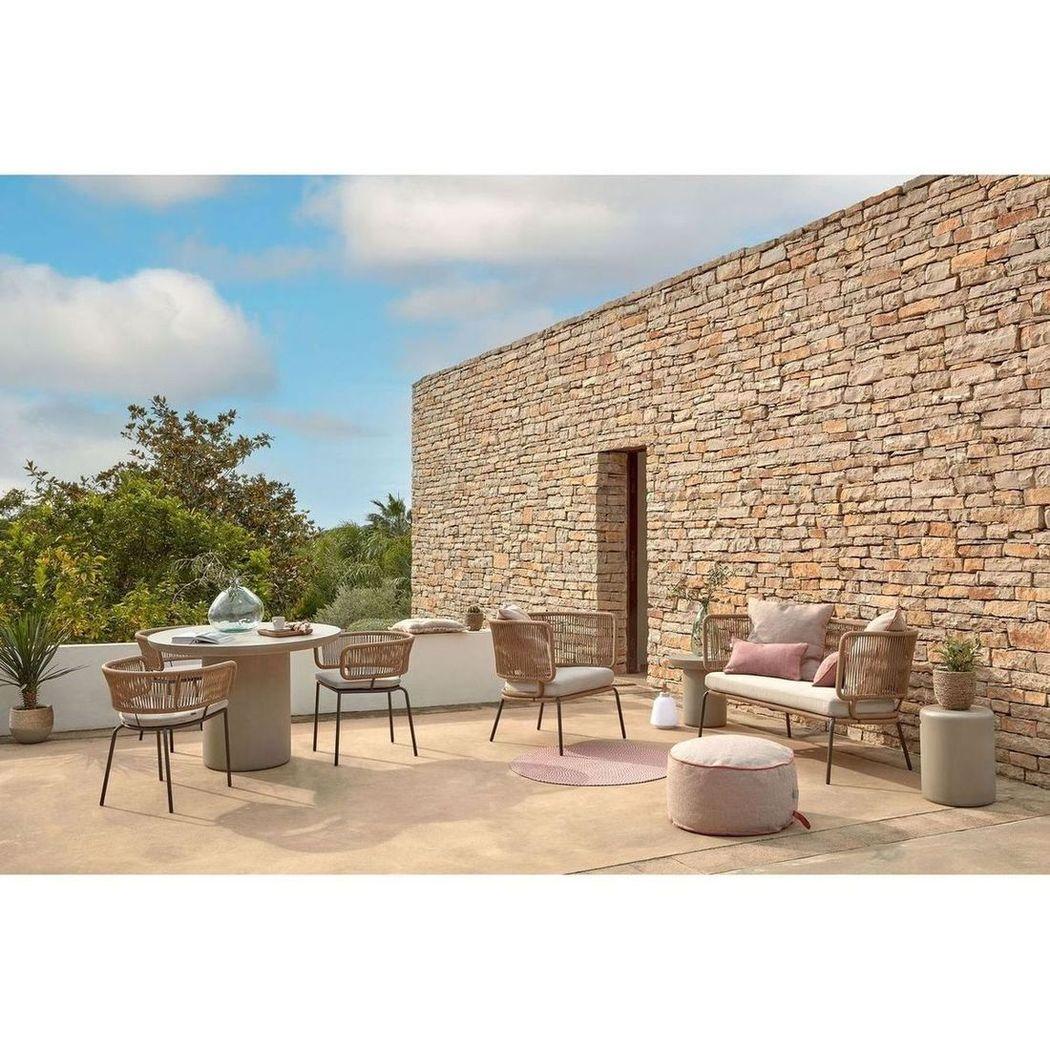 Gartensessel Aluminium Seil beige