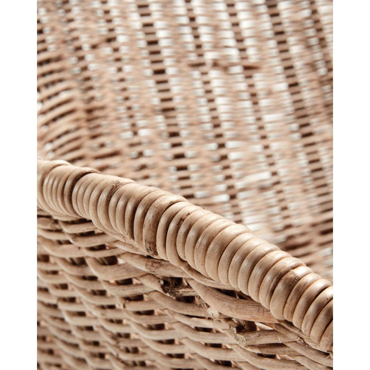 Armlehnstuhl Chart Naturrattan Stahlbeine schwarz