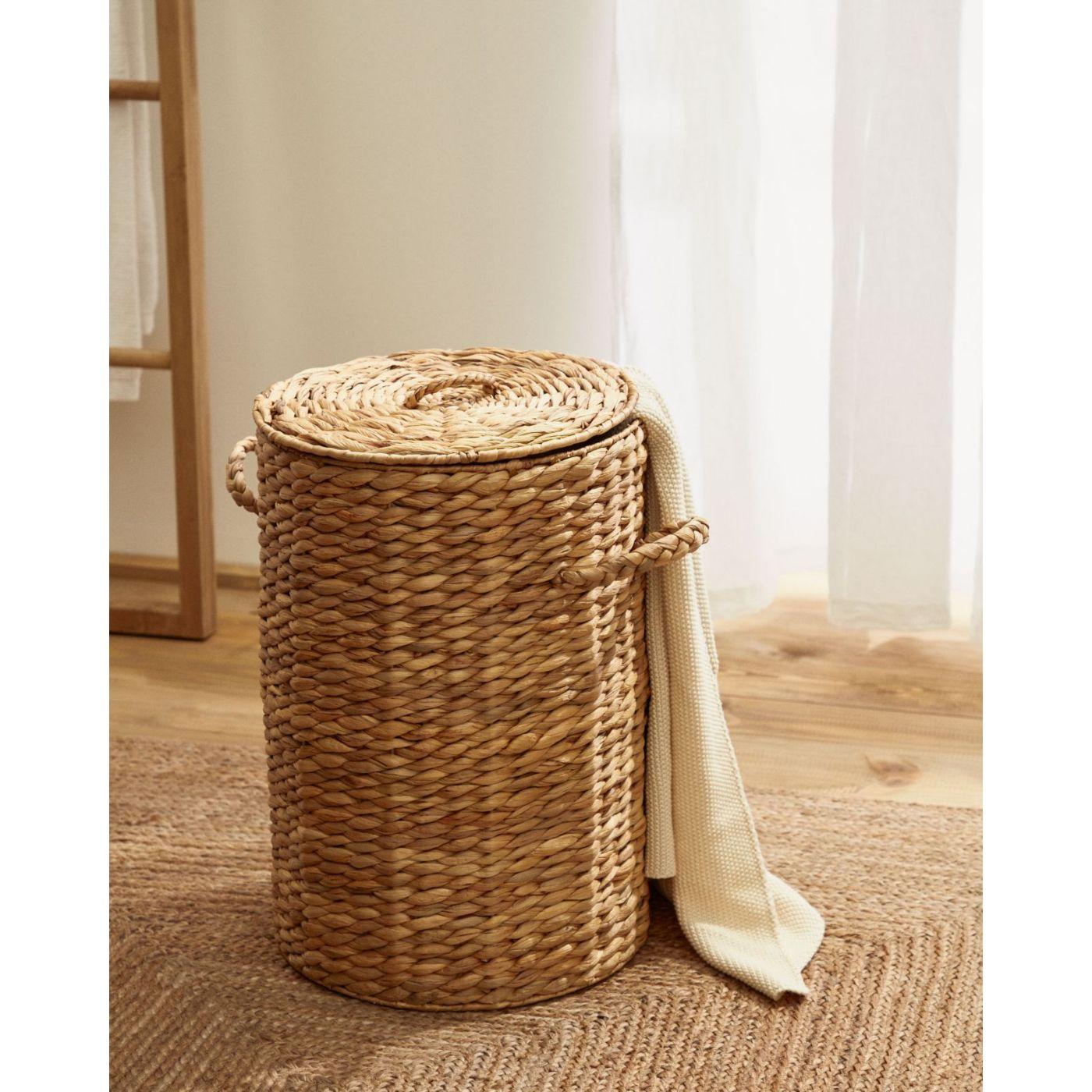 Wäschekorb Yessira Rattan natur 37x37