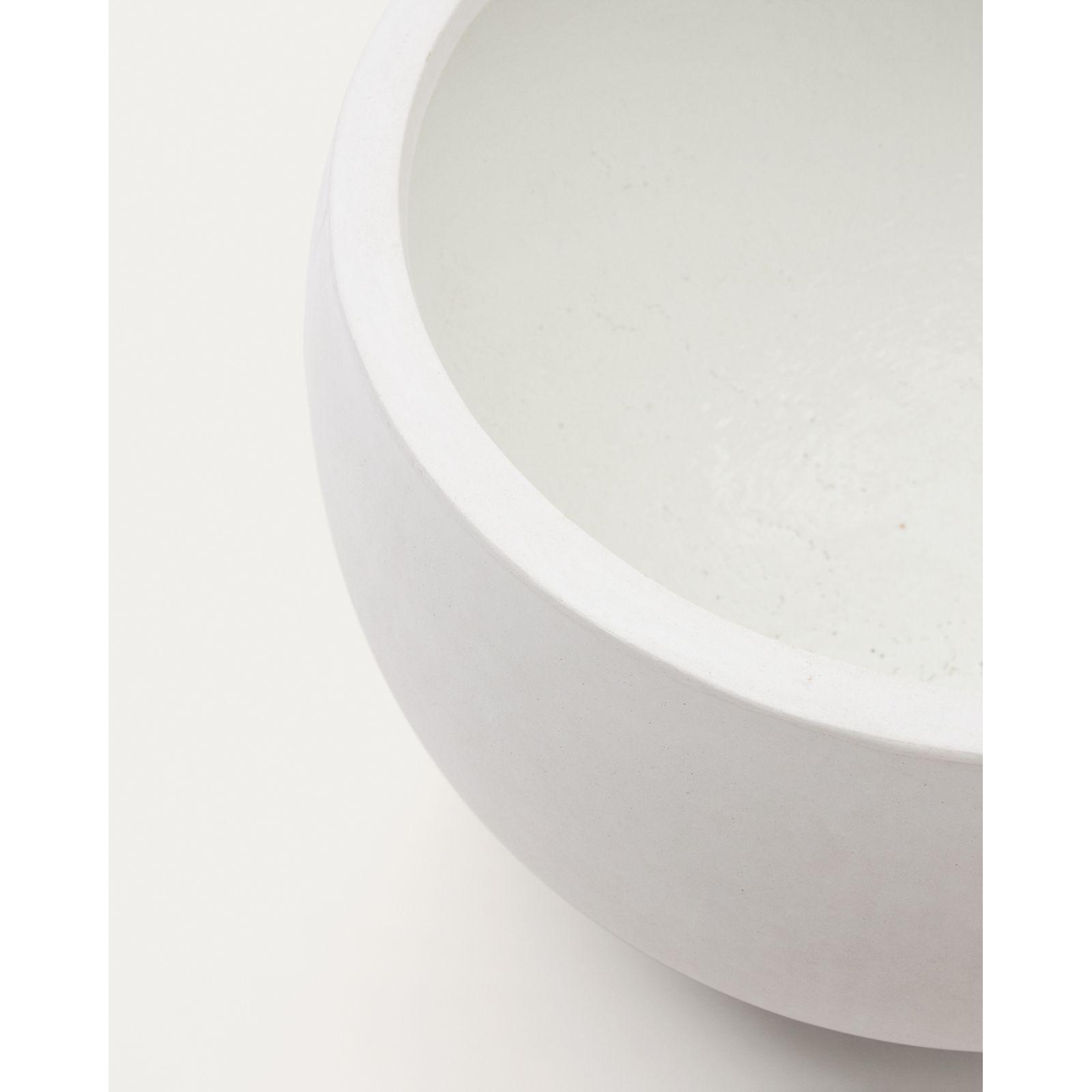 Blumentopf Grau aus weissem Beton 56x56