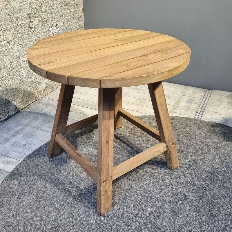 Garten Holztisch rund aus Teakholz 80x80
