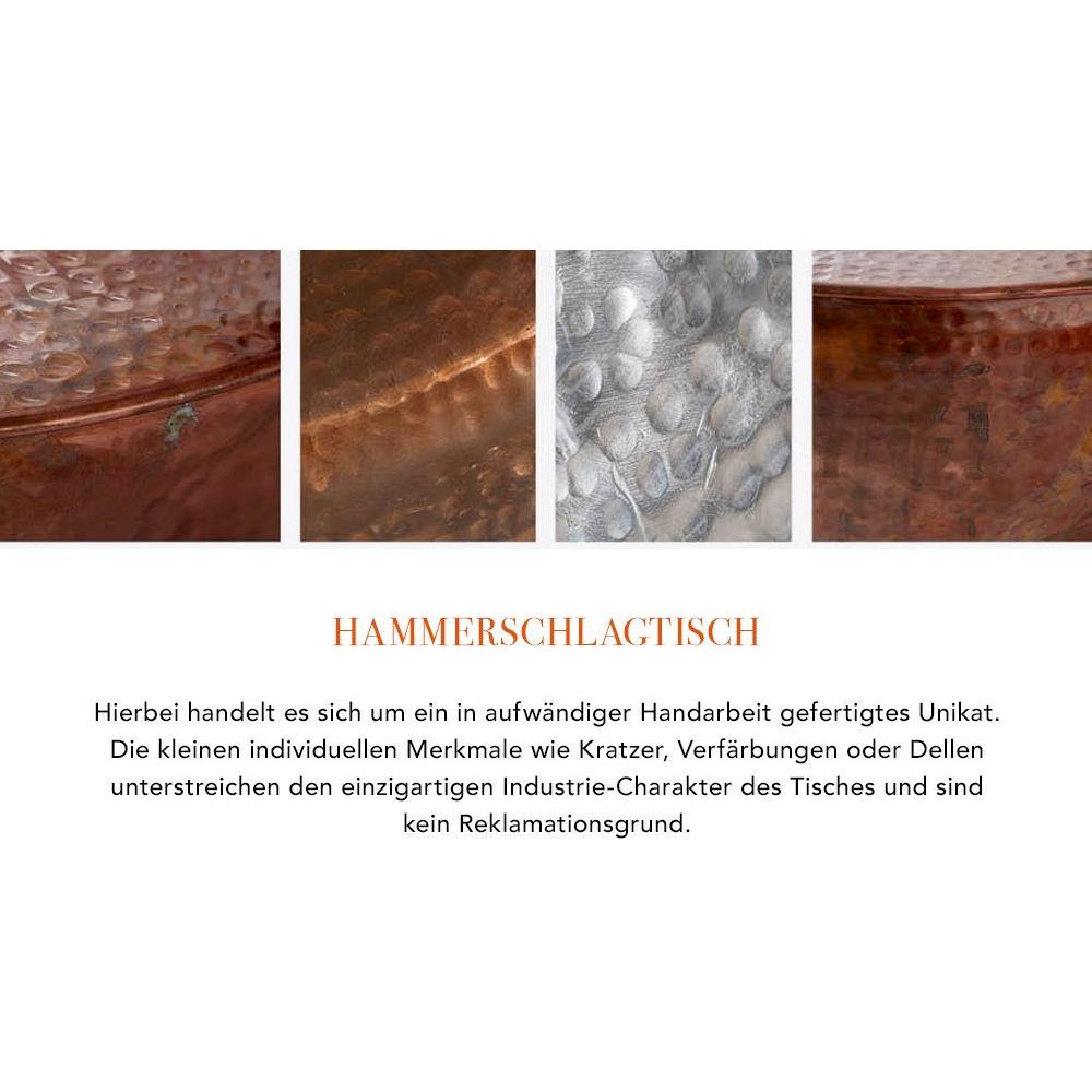 Couchtisch rund Bazzar Storage 60x60 Mangoholz Aluminium silber