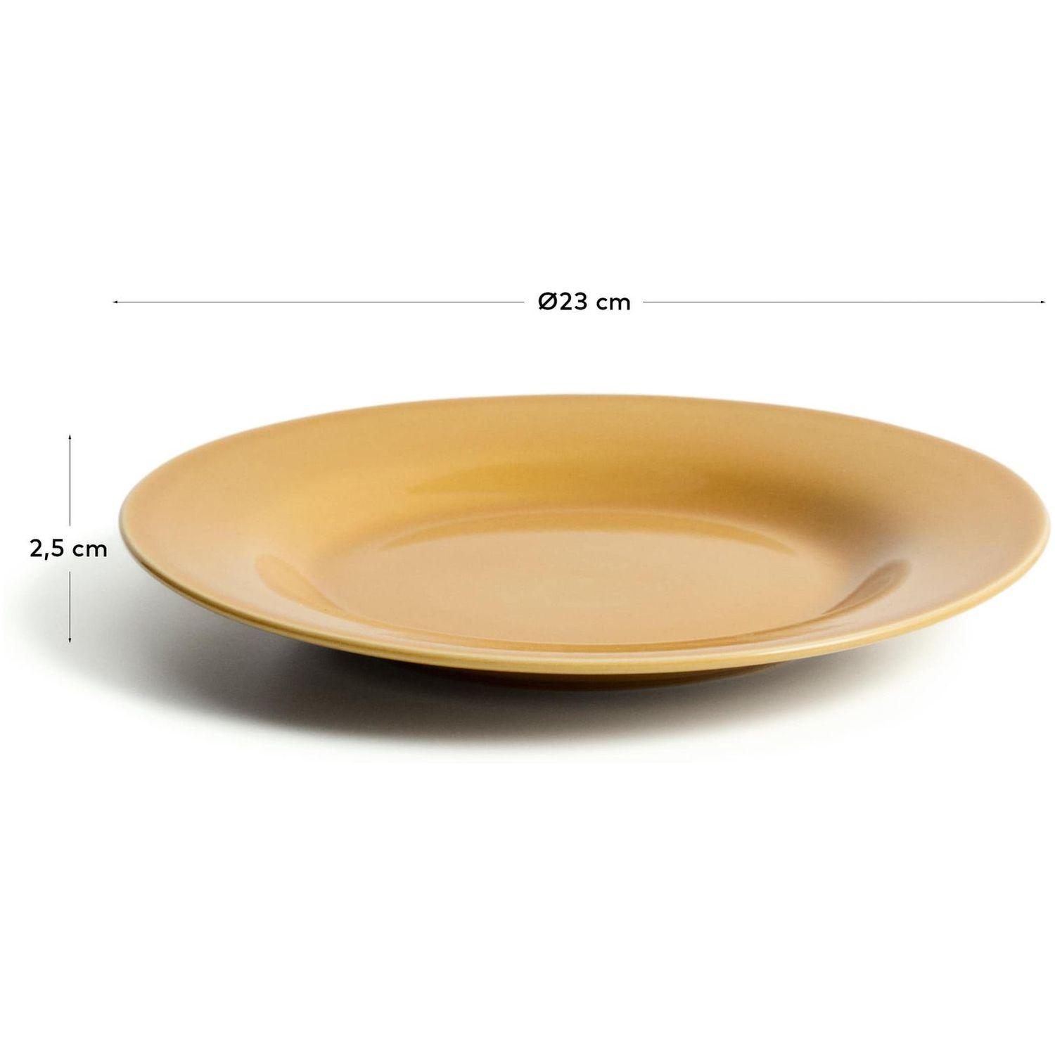 Dessertteller Selune aus Keramik in Gelb