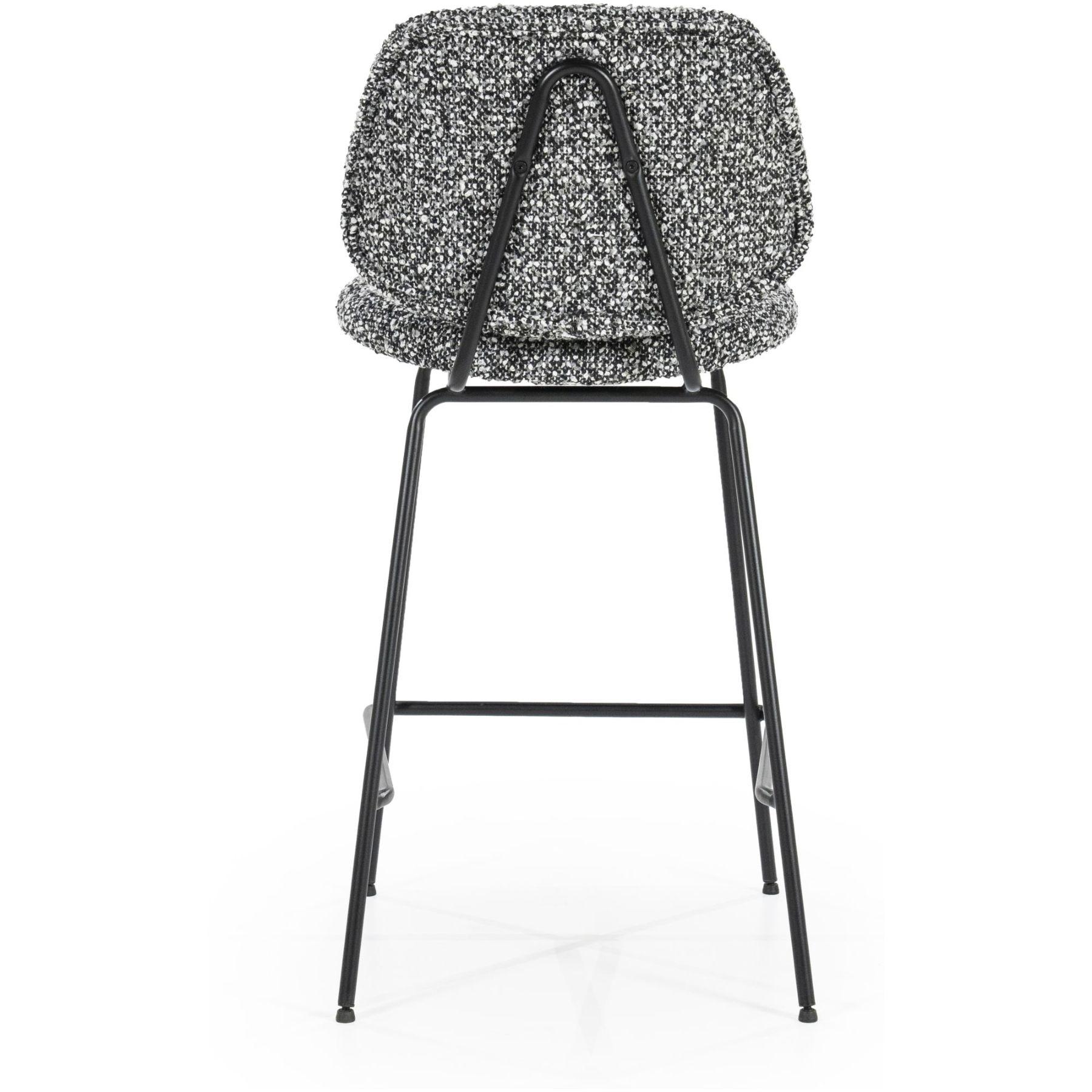 Barhocker Bella Bouclé Stoff schwarz Sitzhöhe 66
