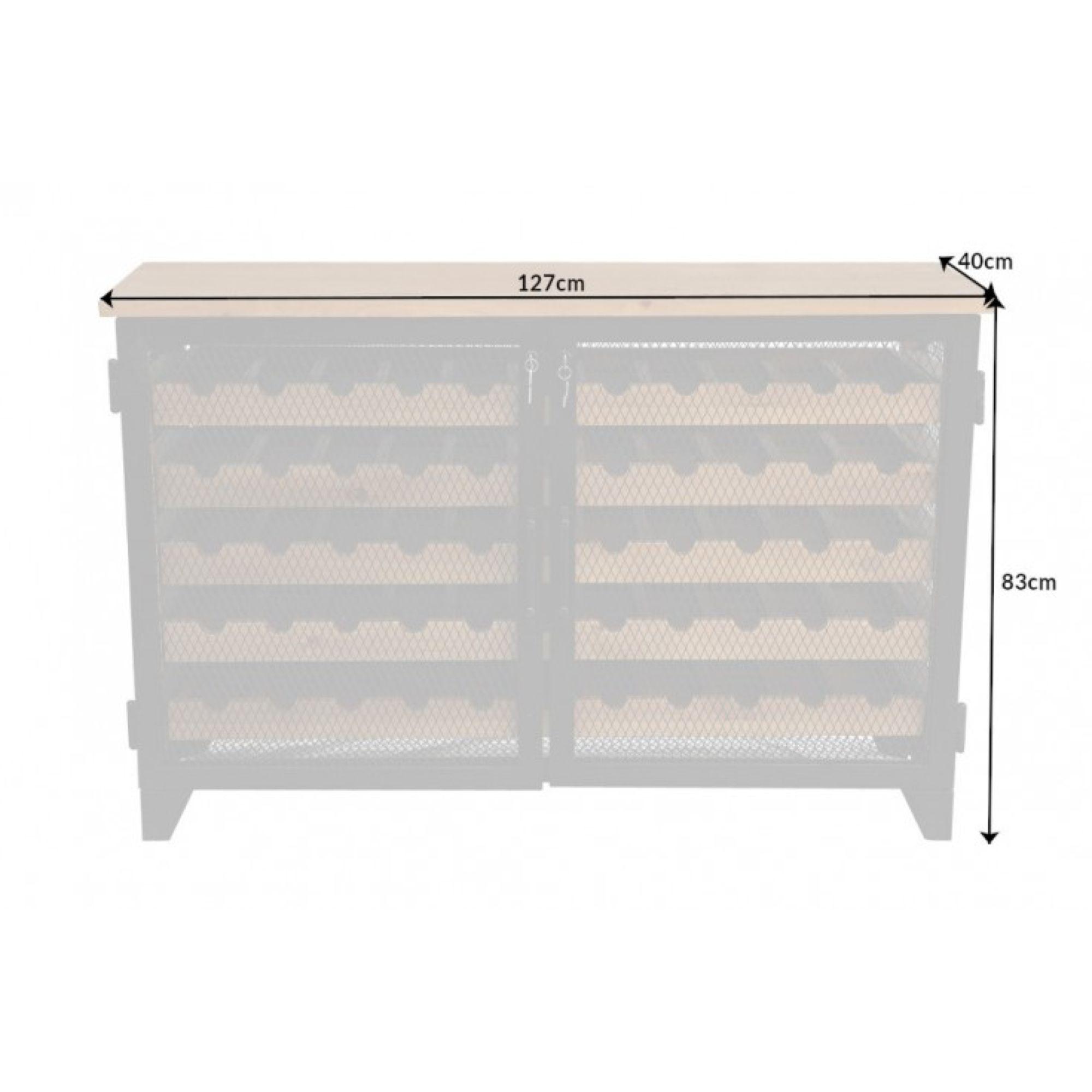 Weinschrank Winery 127cm Pinienholz natur
