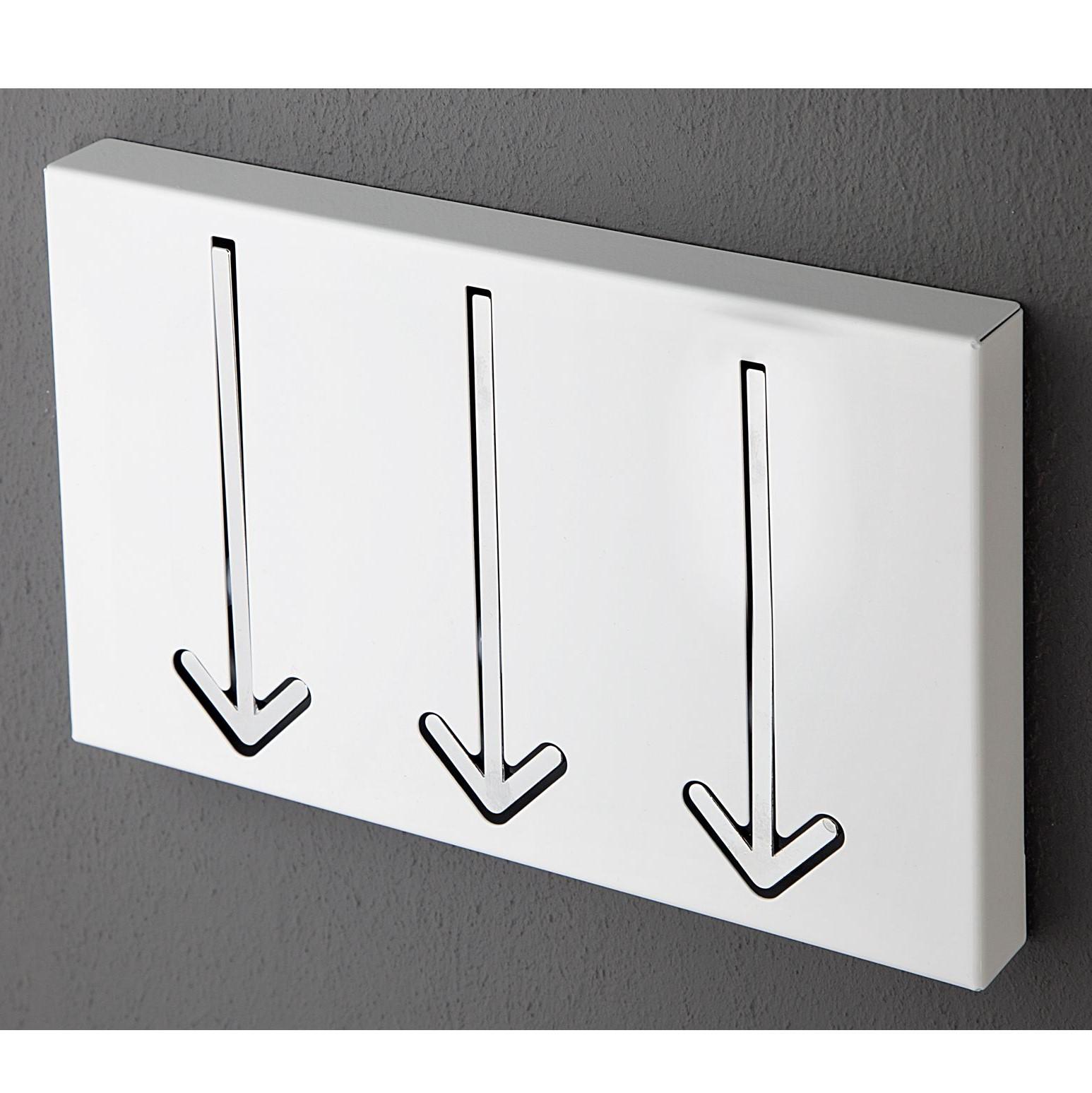 Wandgarderobe Pfeil 3er weiss