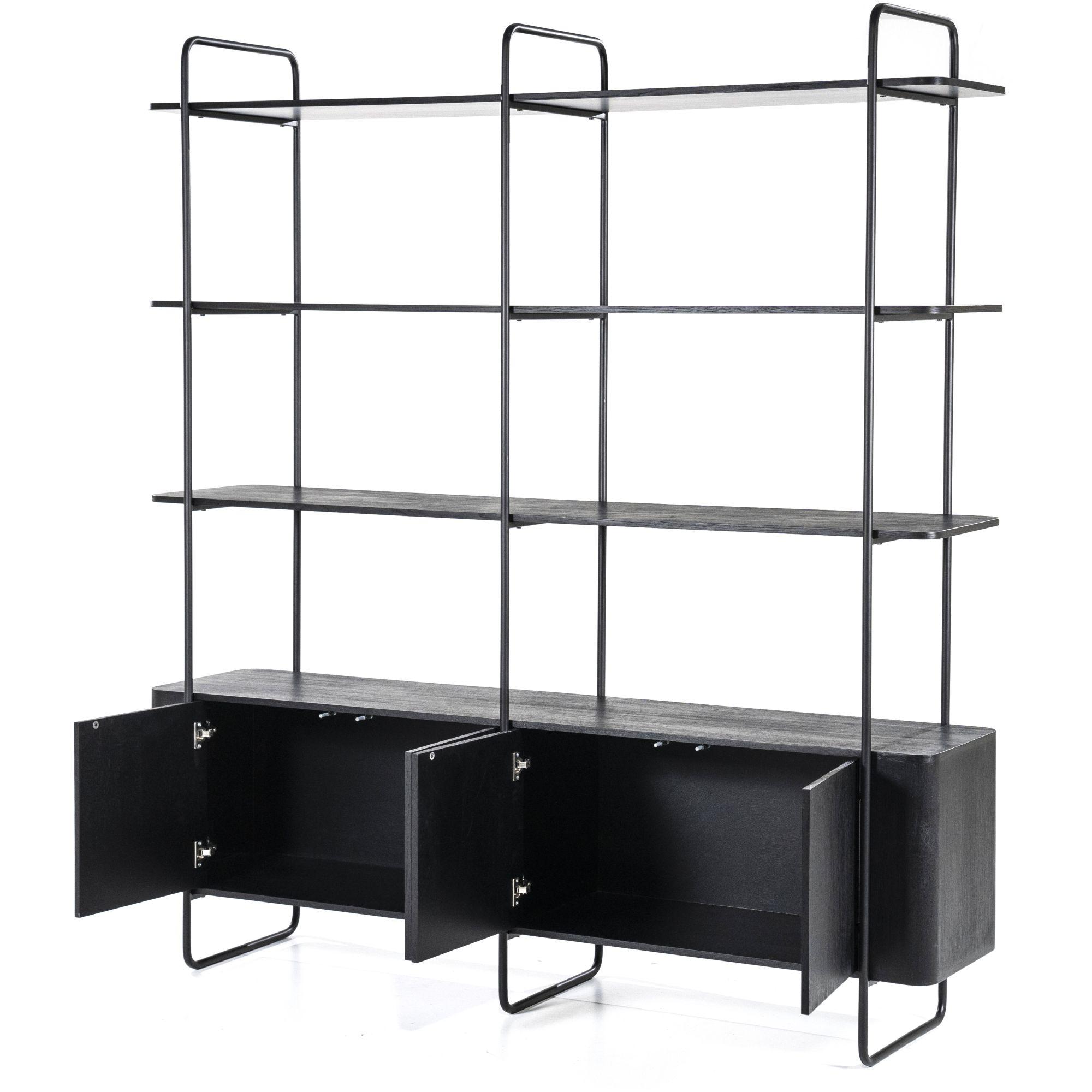 Bücherregal Charles Mangoholz schwarz 190x210