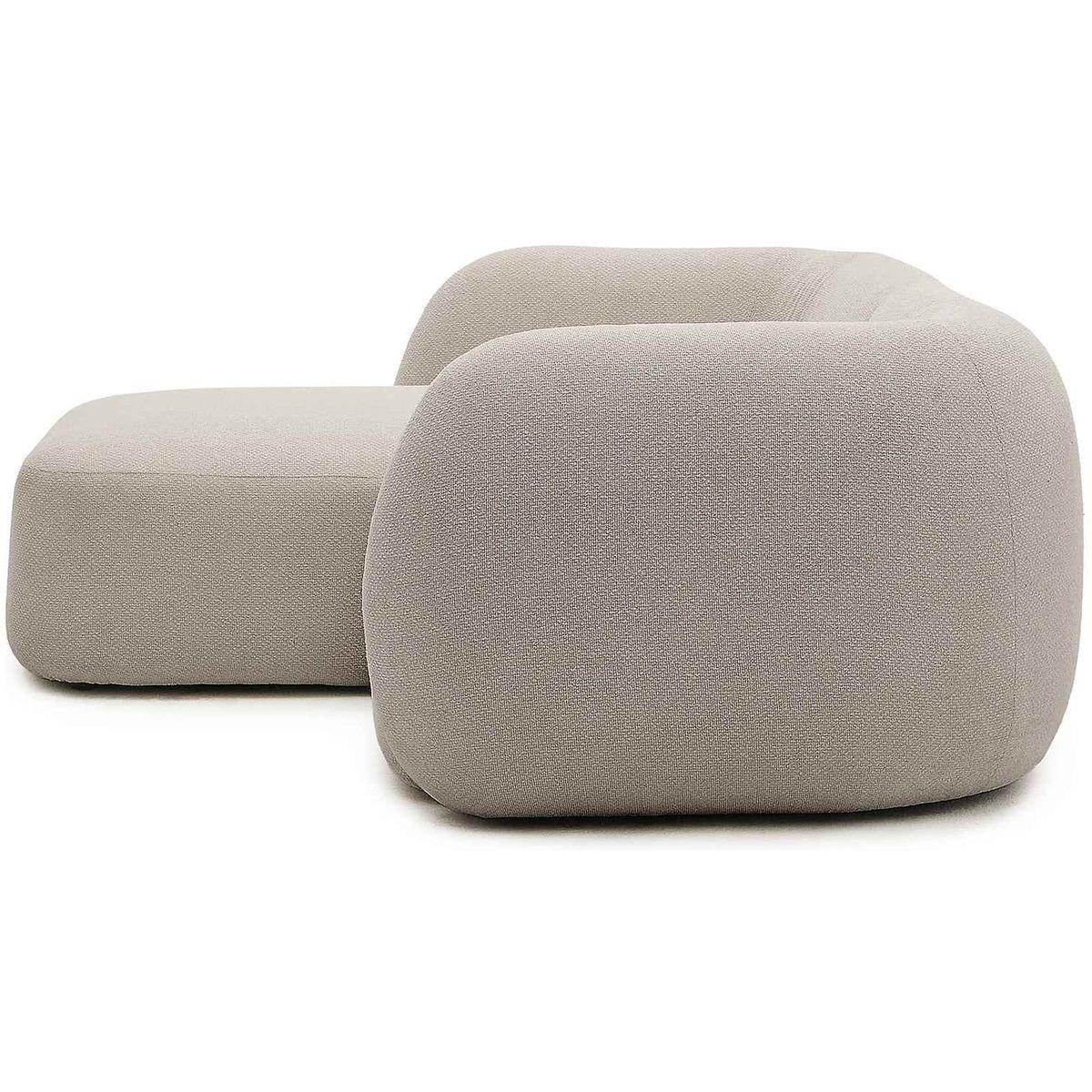 2-Sitzer-Modularsofa Martina mit Chenille und Chaiselongue links in Steinton 230 cm