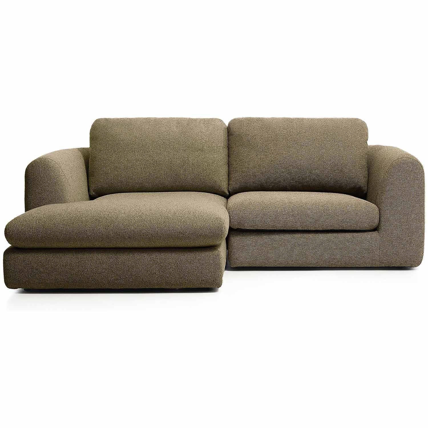 3-Sitzer Sofa Vera mit Chaiselongue links in Olivgrün 232x176 FSC Mix Credit