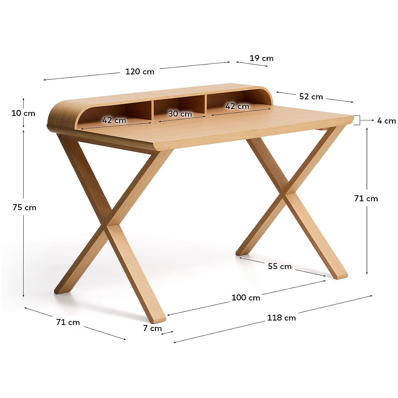 Schreibtisch Dilare aus Eichenfurnier 120x85