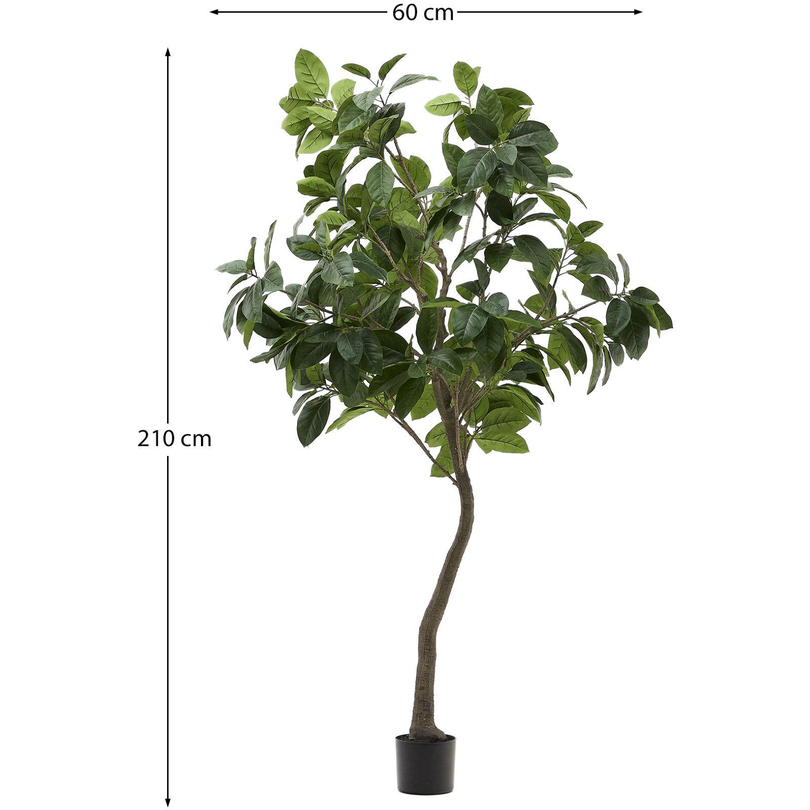 Kunstbaum Kunstpflanze  Ficus mit schwarzem Topf 210cm