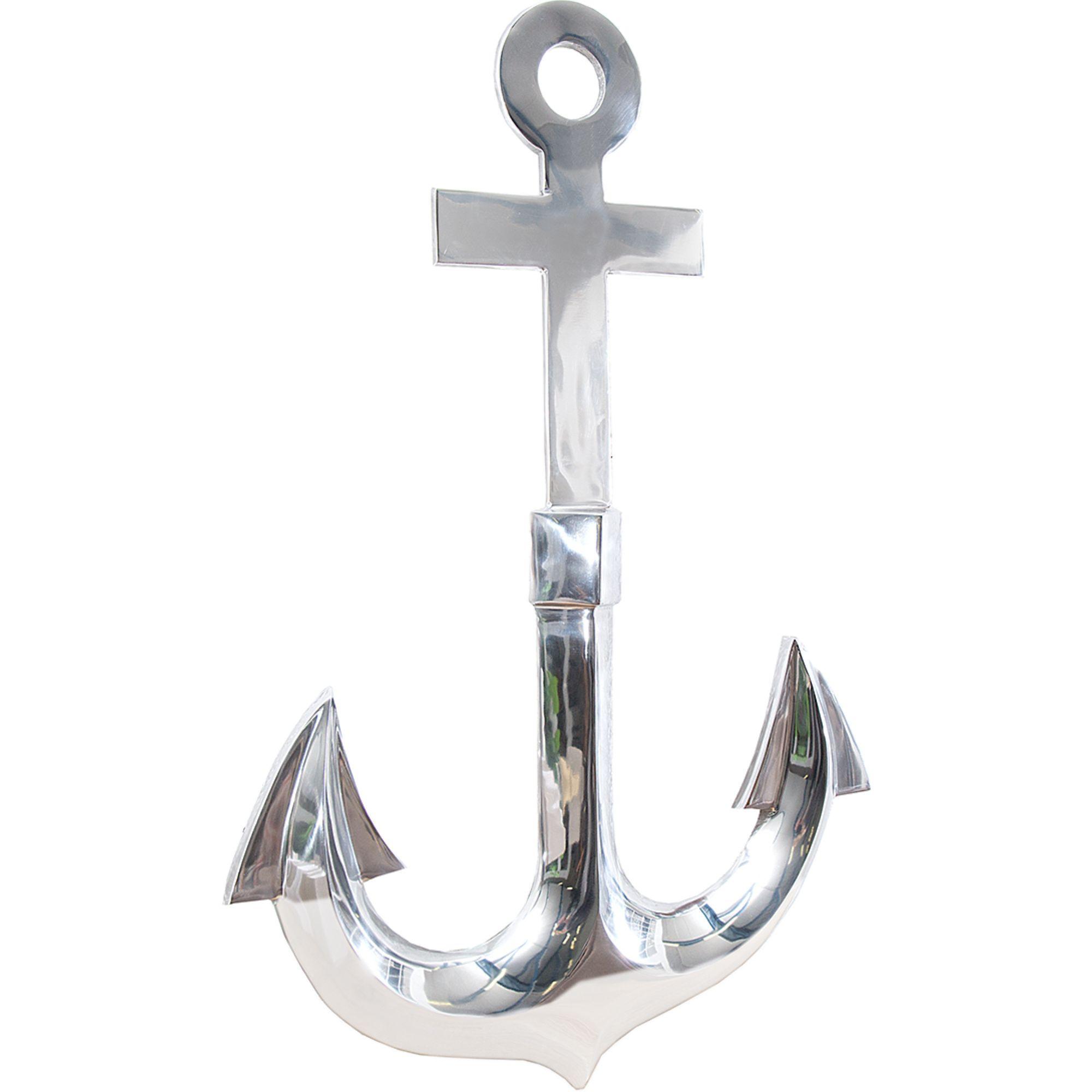 Wanddekoration Anker 70cm silber 3D