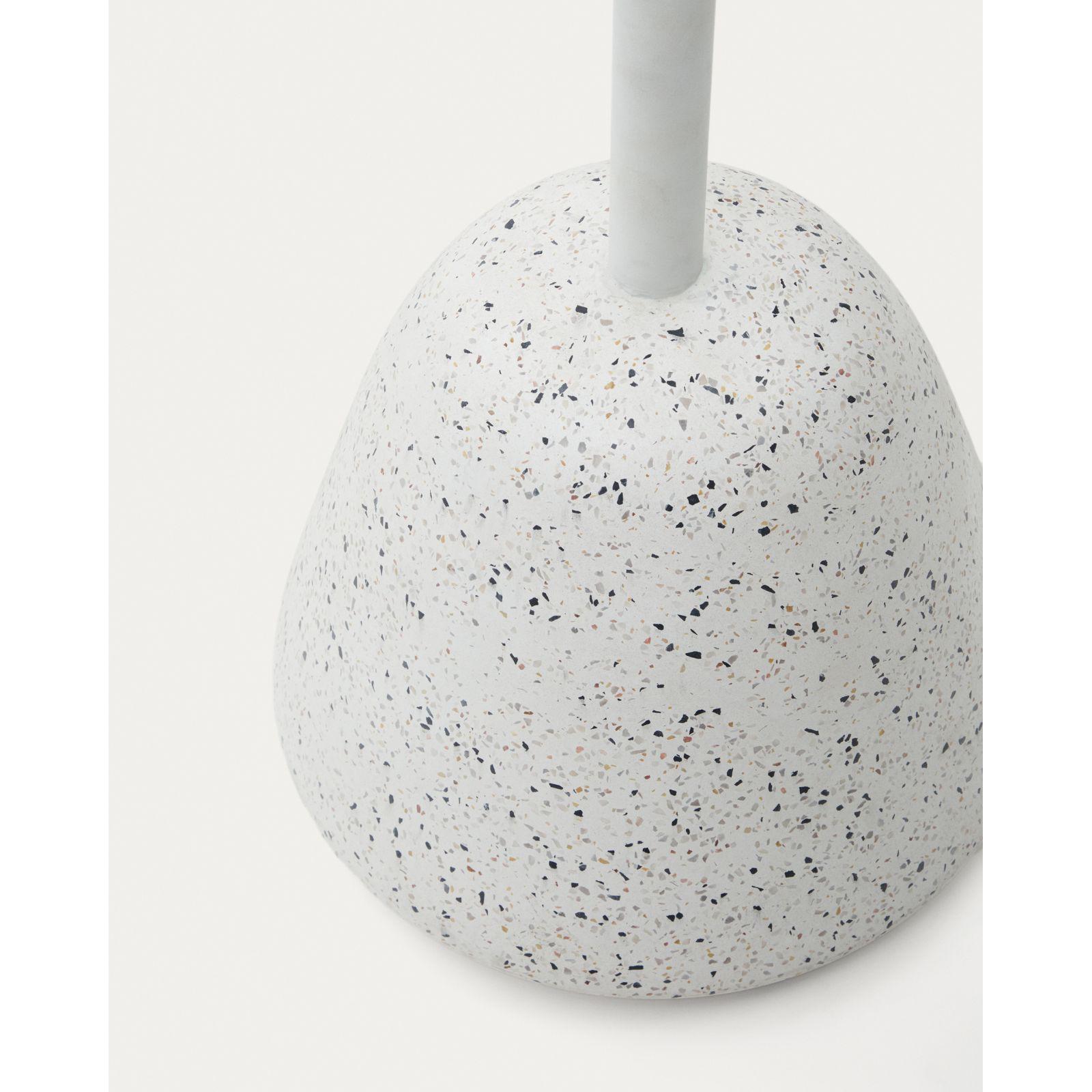 Saura Tisch aus weissem Terrazzo mit weisser Terrazzo-Platte 70x70