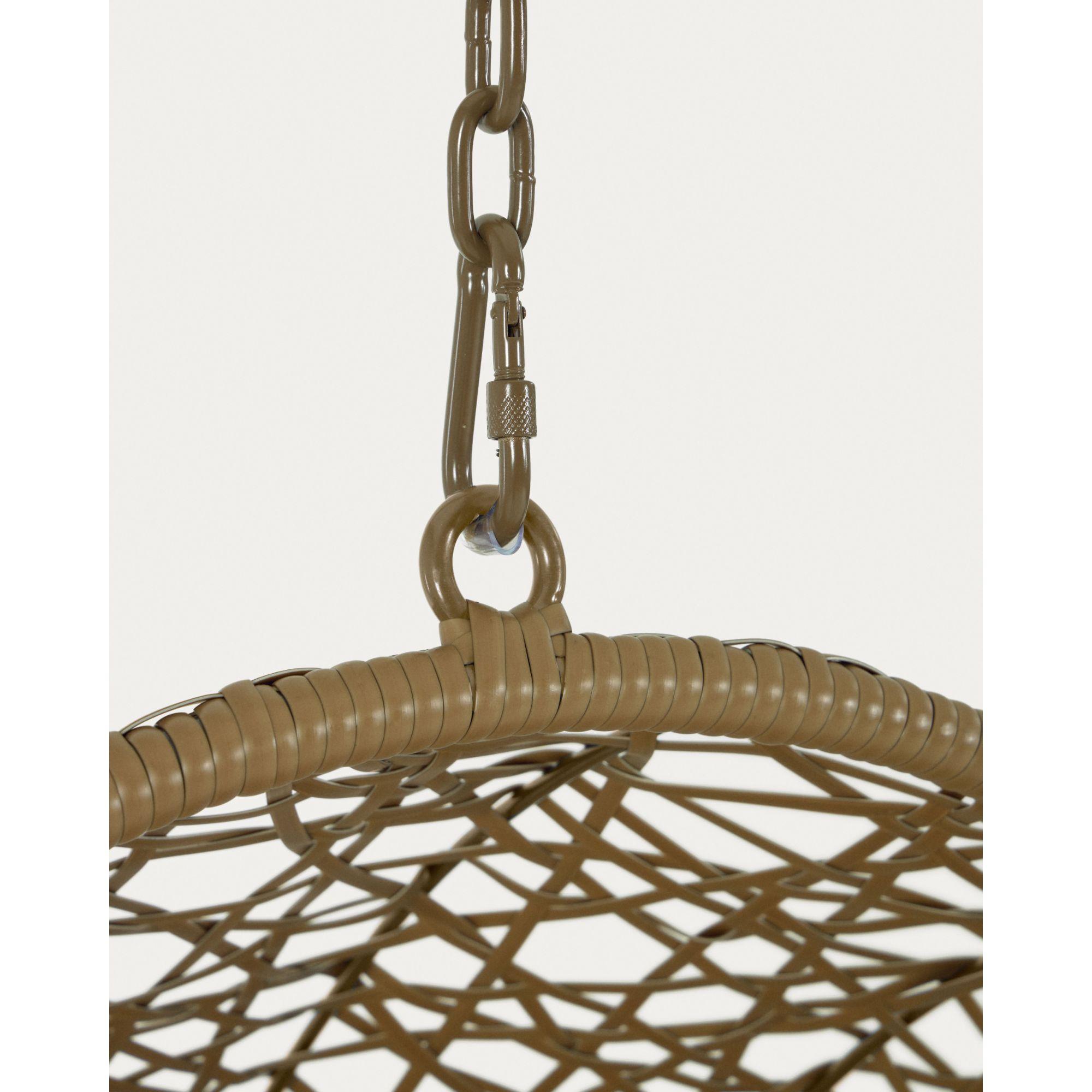 Garten Hängesessel Florence Poly Rattan braun Fuss hellgrau