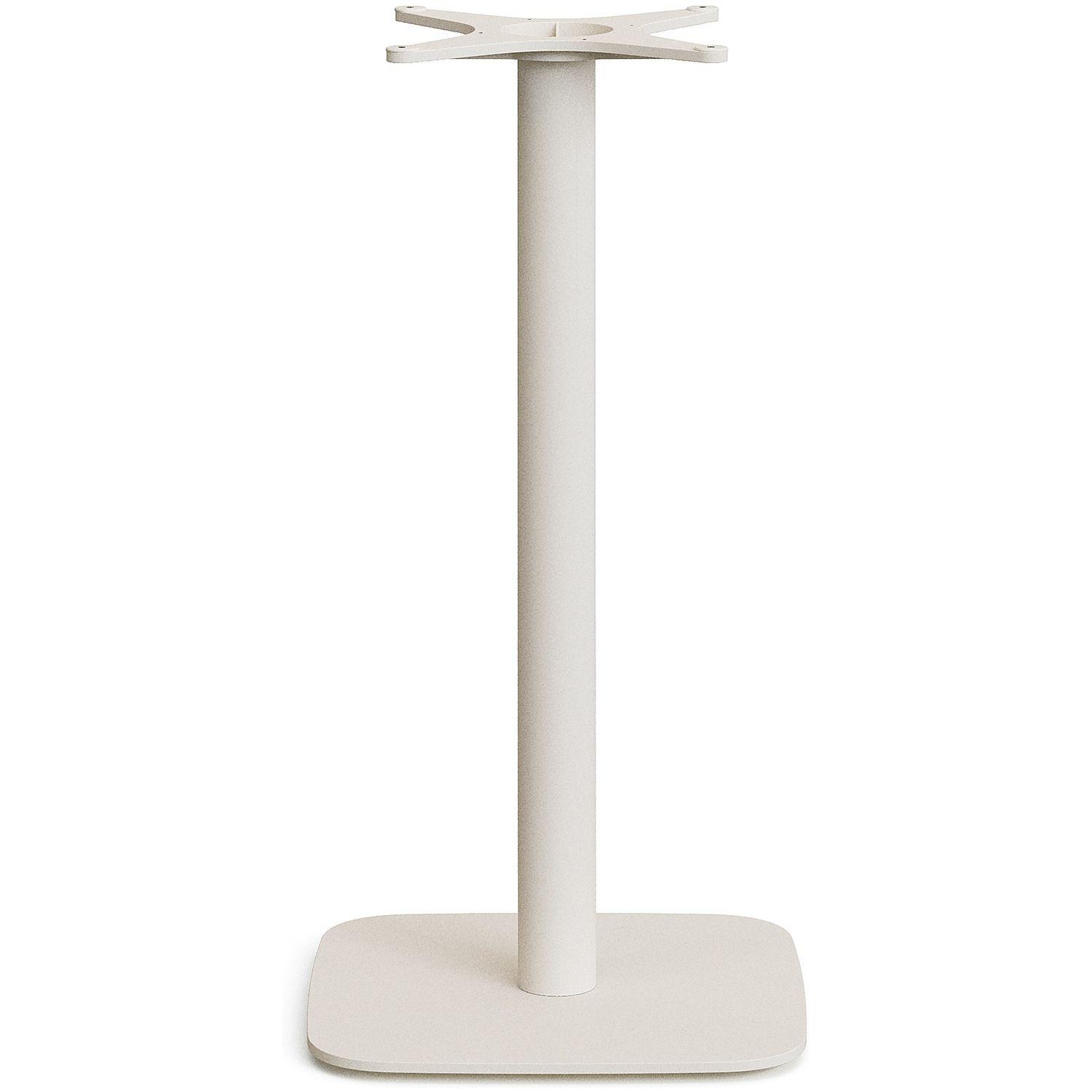 Bartisch Outdoor-Tisch Dina Zementplatte weiss 70x70 und weissem Stahlfuss 48 x 48 x 96 cm