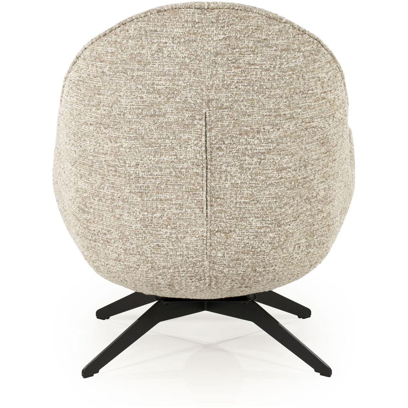 Relaxsessel drehbar mit Hocker Zora Stoff taupe