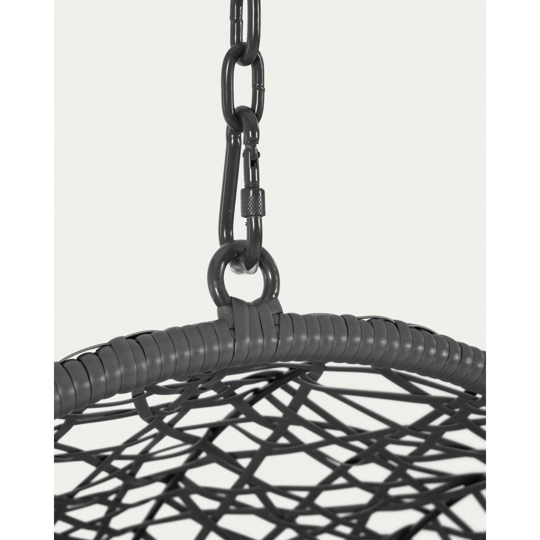 Garten Hängesessel Florence Poly Rattan dunkelgrau Fuss dunkelgrau