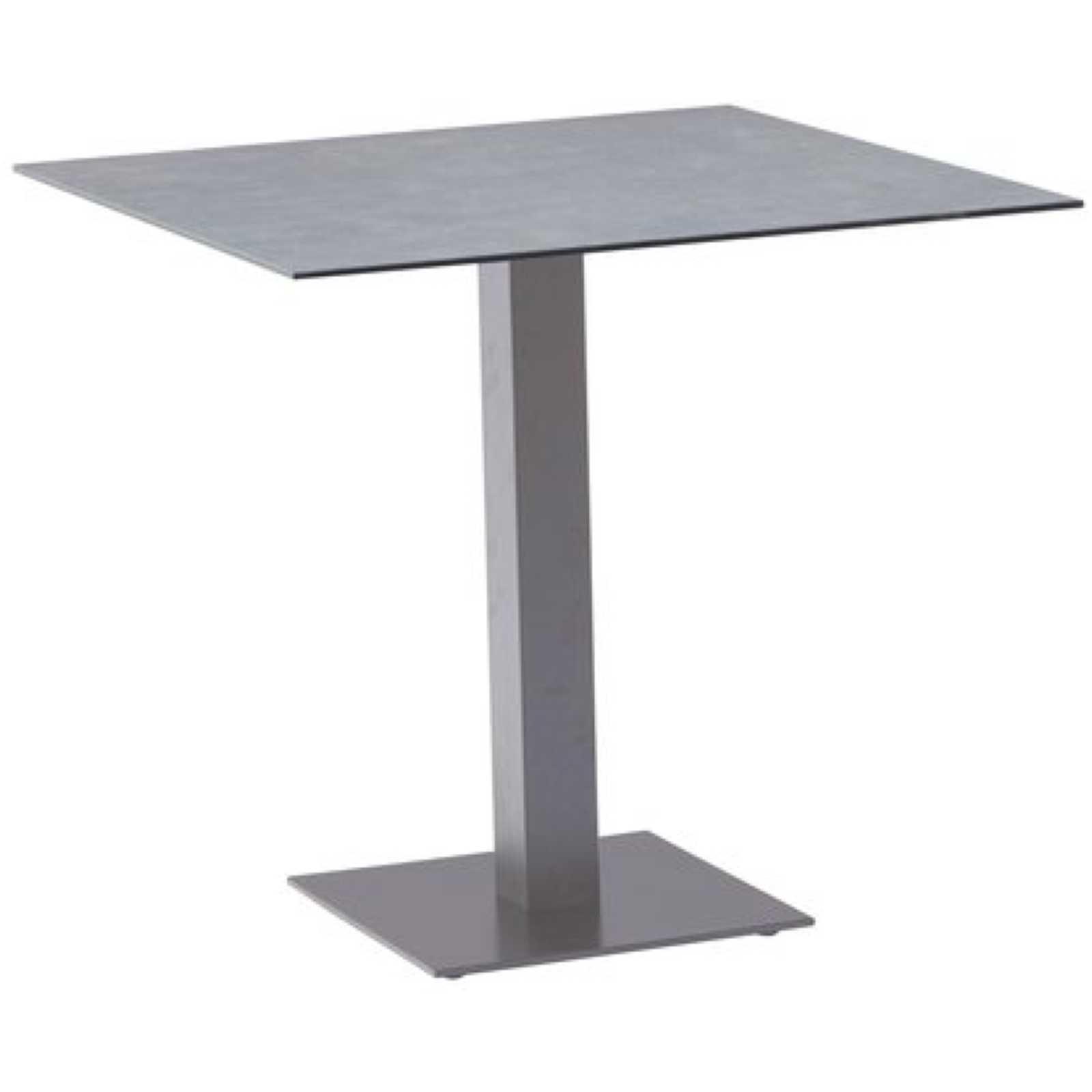 Gartentisch quadratisch Bistro 1 Edelstahl silber Platte Keramikdekor 80x80