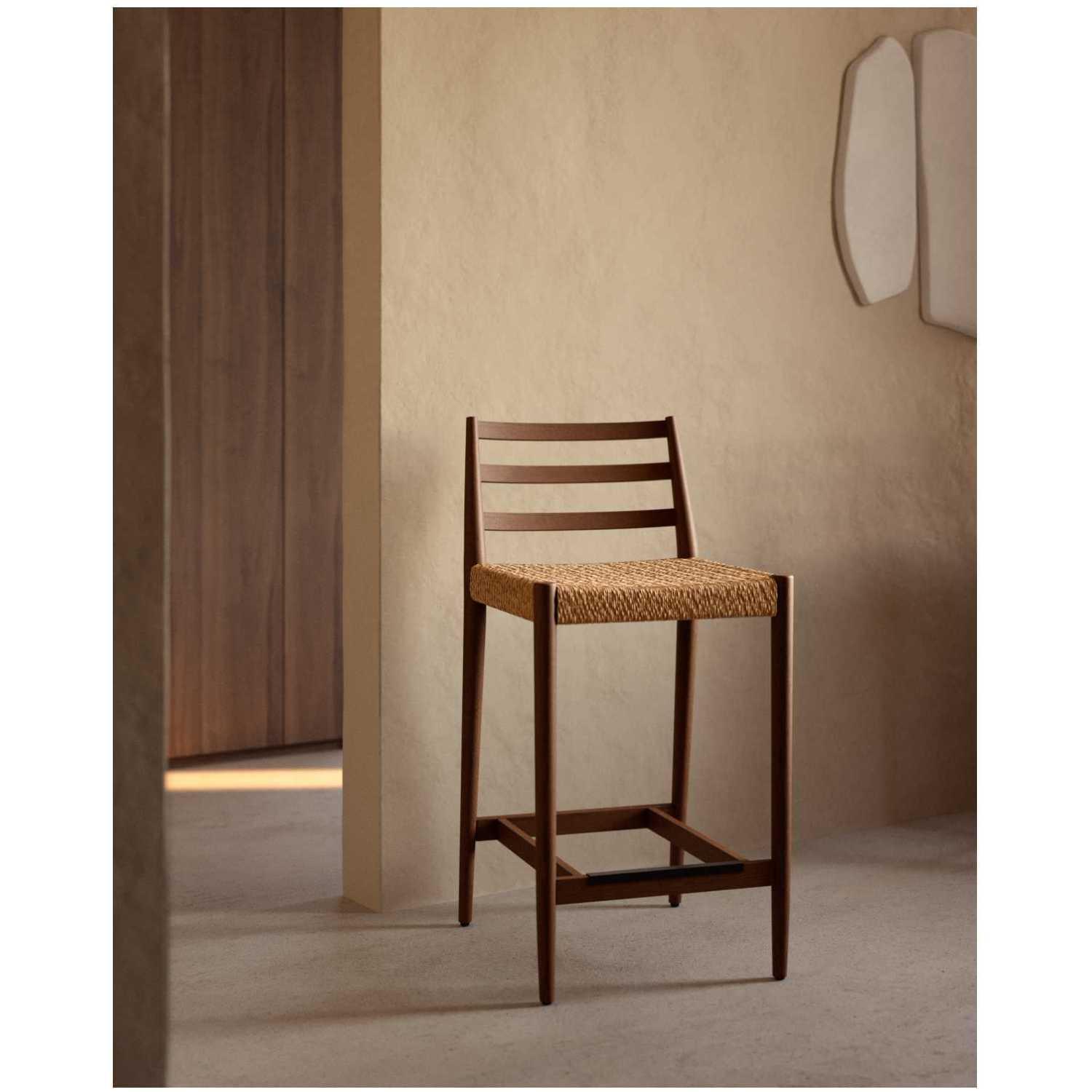 Barhocker Analy Eichenholz massiv Nussbaum-Finish Sitzhöhe 65 100% FSC